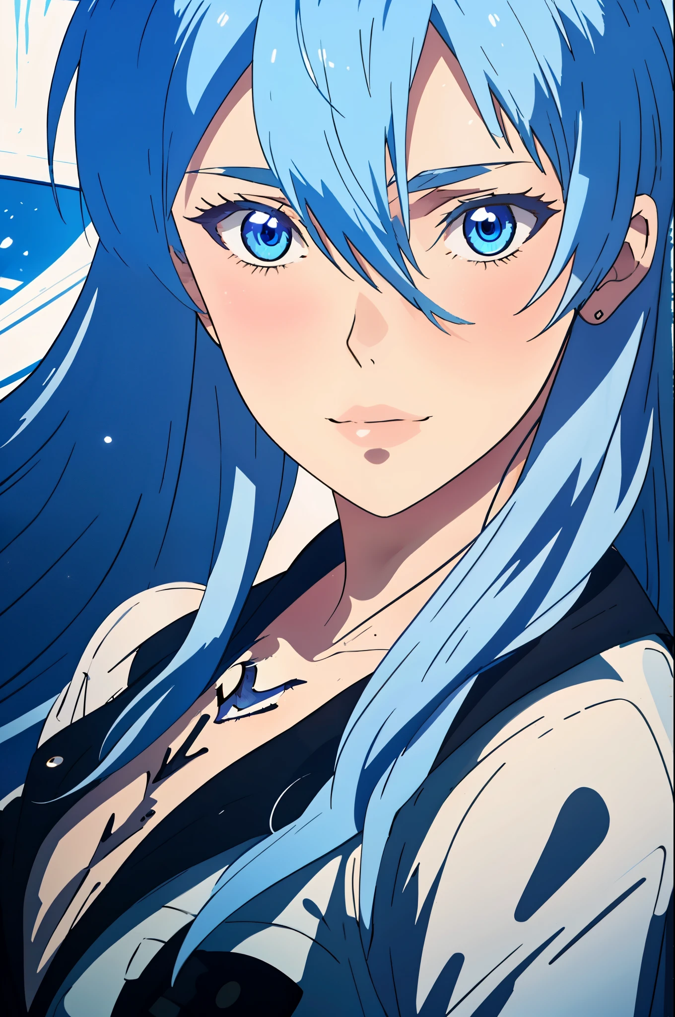 Esdeath,8K HD,party,ball dance,shining eyes,ice dress,hall with people talking in the background,beautiful detailed eyes,beautiful detailed lips,extremely detailed eyes and face,longeyelashes,(best quality,4k,8k,highres,masterpiece:1.2),ultra-detailed,(realistic,photorealistic,photo-realistic:1.37),HDR,UHD,studio lighting,ultra-fine painting,sharp focus,physically-based rendering,extreme detail description,professional,vivid colors,bokeh,portraits,landscape,horror,anime,sci-fi,photography,concept artists,blue icy tones,sparkling lights