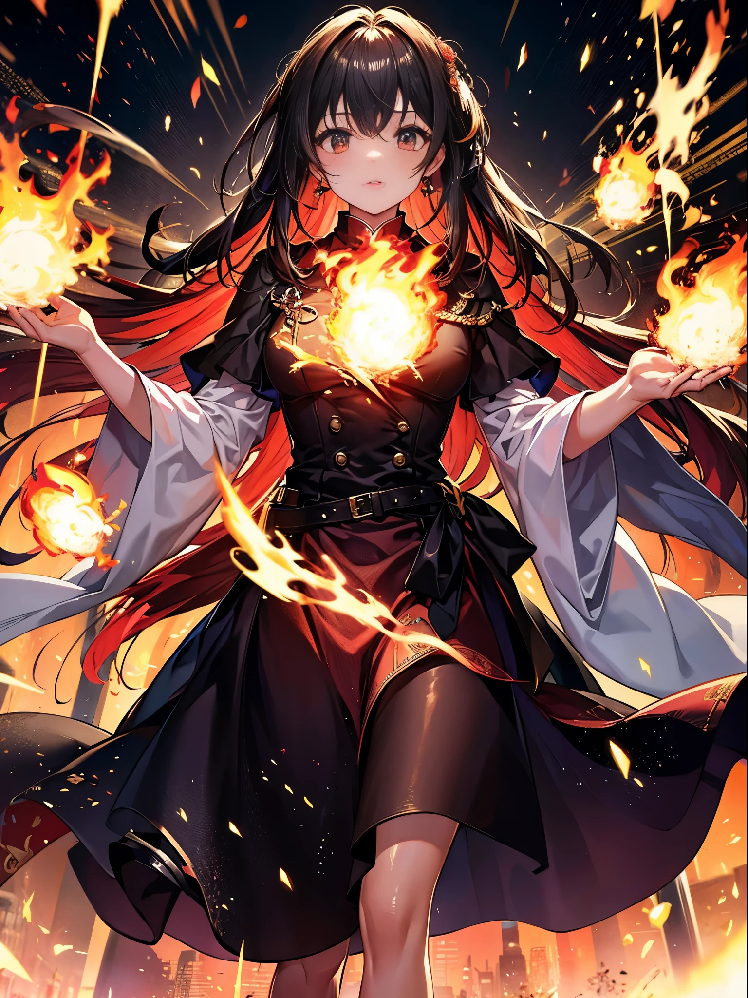 (((masterpiece)))、(((highest quality)))、((super detailed))、According to the contract、Follow me please、Overlord of Flame。come、Purification Flame、Great Sword of Flame。 fluttershy、Fire and brimstone through Sodom。turn sinners into dust of death。『Burning sky』