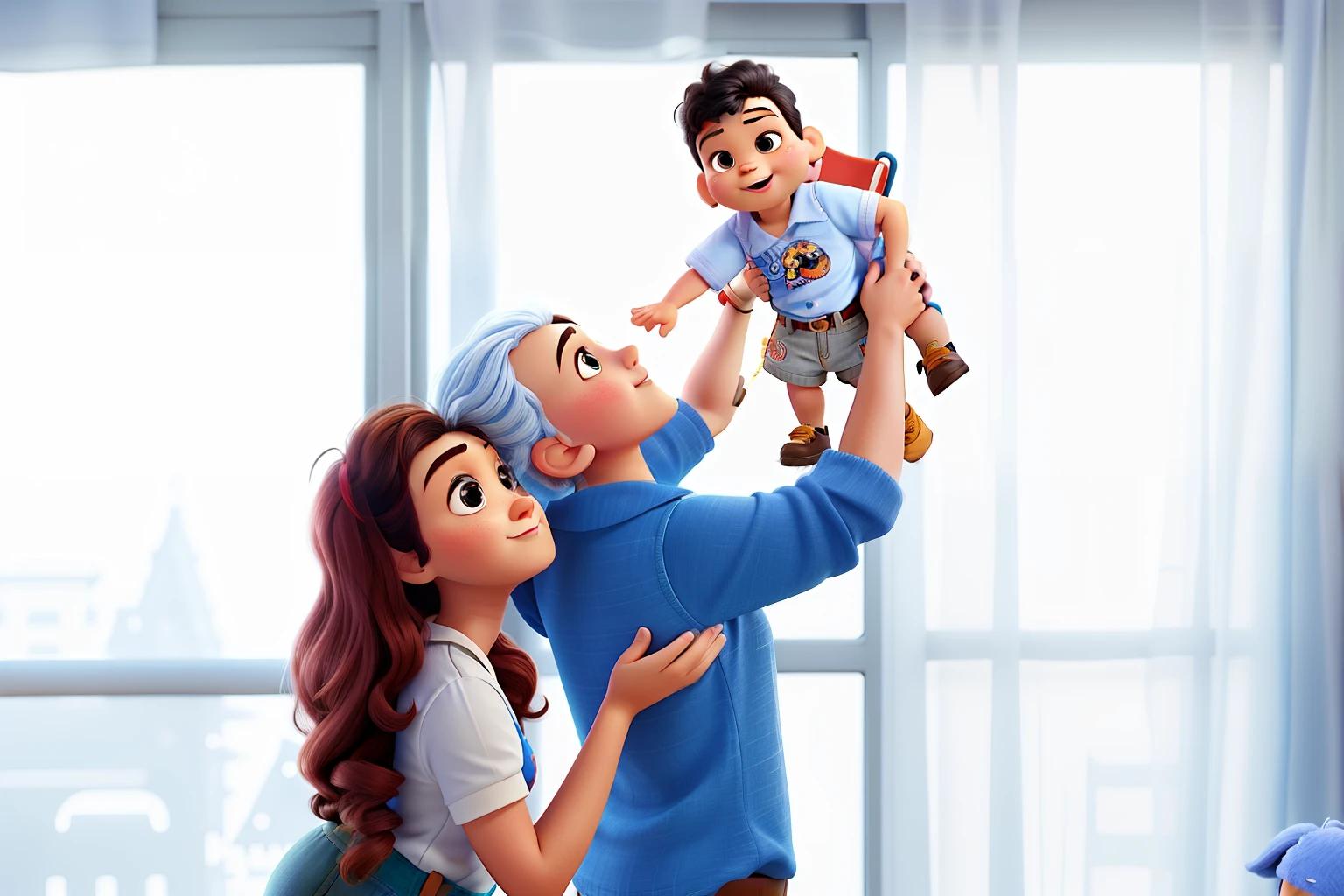 pai, Mom baby small hair, disneypixar