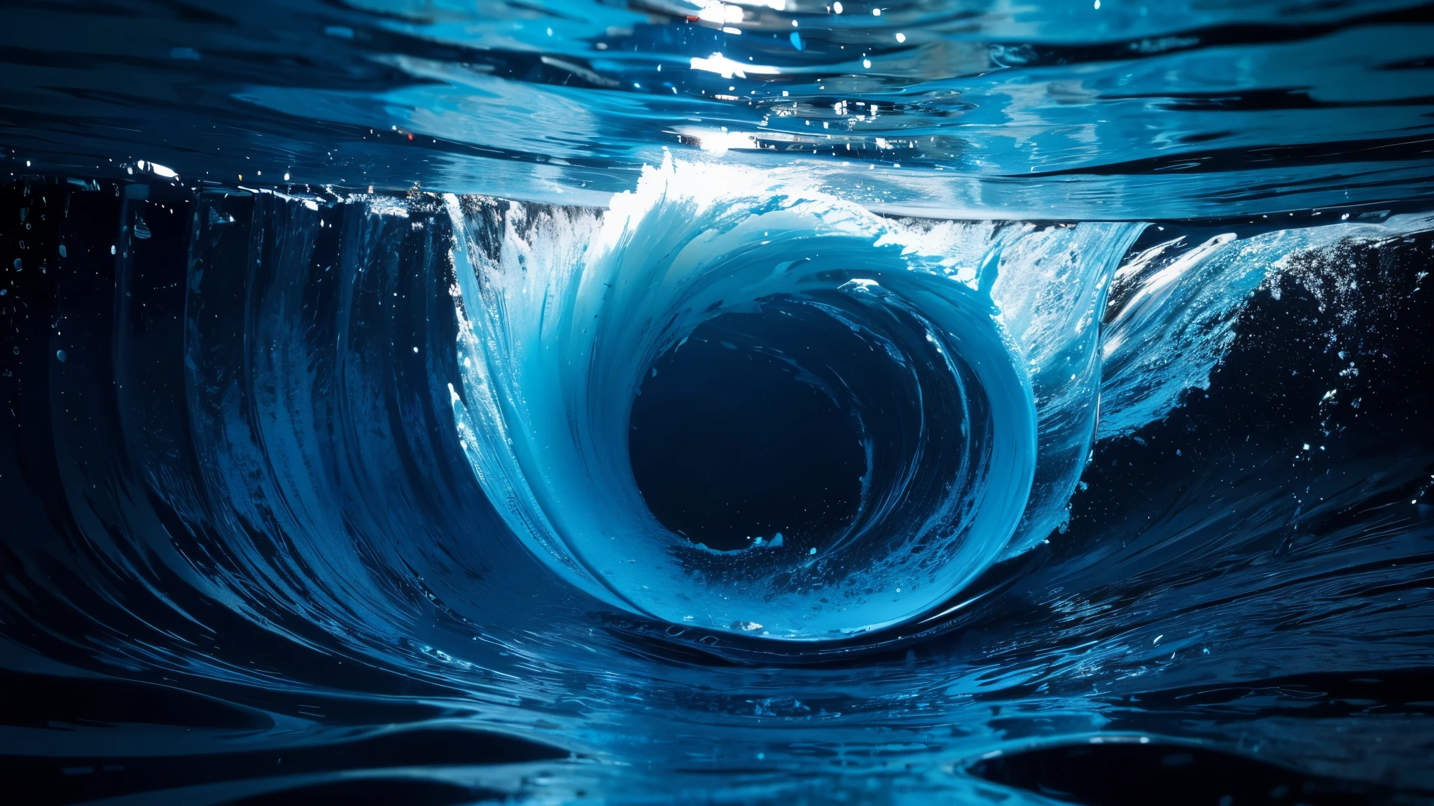 abstract water,Rotation at high speed,Blue technology is full of sense