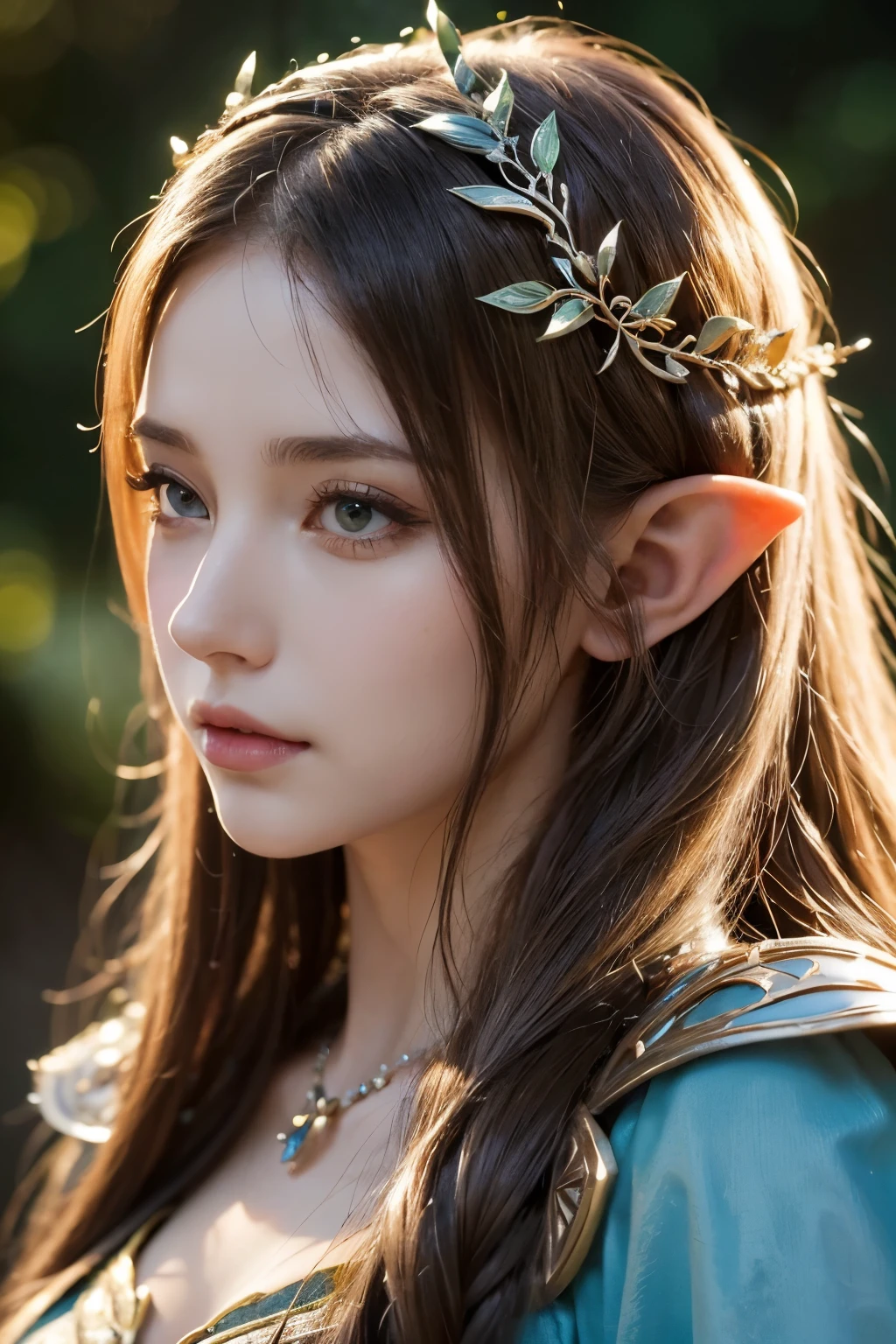 a close up of a woman with a sword and a dress, alluring elf princess knight, beautiful and elegant elf queen, a beautiful fantasy empress, hyperdetailed fantasy character, beautiful elven princess, 4 k detail fantasy, elf princess, elven princess, side portrait of elven royalty, portrait of an elf queen, elven character with smirk