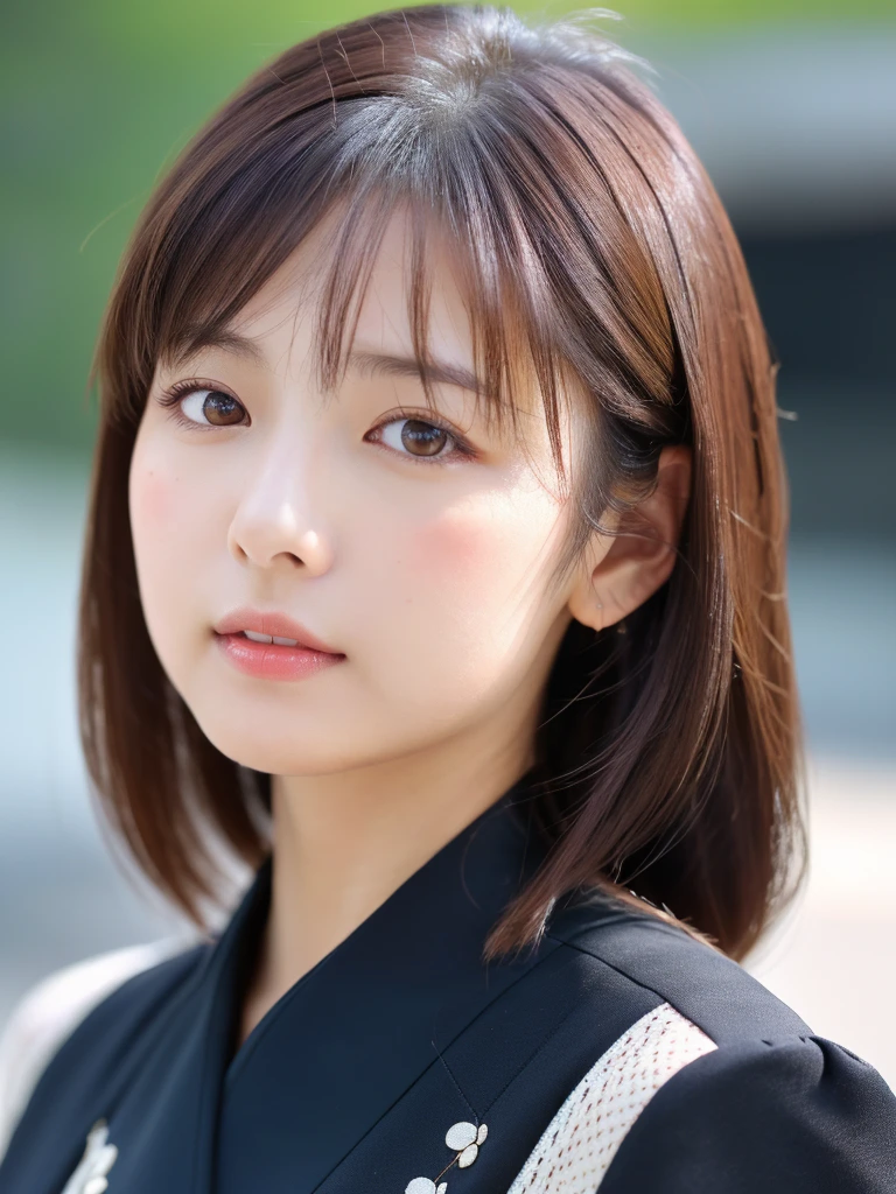 ((cute日本の女の子、beautiful japanese girl、1 girl、19 years old、ponytail、Highly detailed face and skin texture、super detailed face、highly detailed eyes、Lee Hong、blush、close-up of woman、front、 from the neck up、cute、Highly detailed face and skin texture、smooth white skin、Transparent skin texture、))、(dark brown hair)、looking at camera、sharp focus：1.2、beautiful woman with perfect style：1.4、japanese model、young gravure idol、若いcuteグラビアアイドル、Realistic young gravure idol、sophisticated gravure idol、((highest quality、8k、masterpiece:1.5、１photograph))、(4k、RAWphotograph、highest quality)、Place a person on the other side of the screen、Natural light、professional lighting、(realistic、フォトrealistic:1.5)、