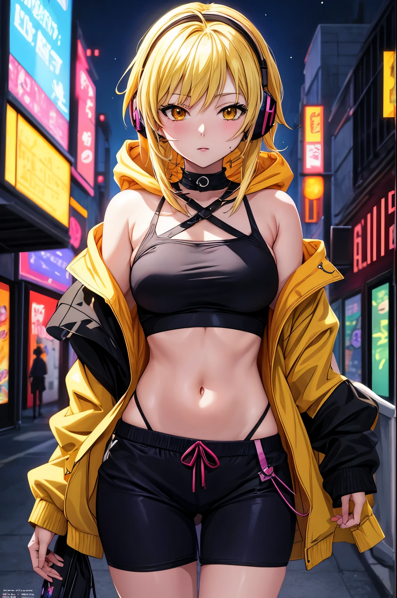 chica anime sentada frente a una computadora con auriculares puestos, digital arte del anime ciberpunk, chica anime ciberpunk, arte del anime ciberpunk, anime ciberpunk moderno, anime ciberpunk, female chica anime ciberpunk, nocturno, estilo anime 4k, chica anime ciberpunk in hoodie, ciberpunk digital - arte anime, Chica seductora anime, arte animado digital, digital anime illustration