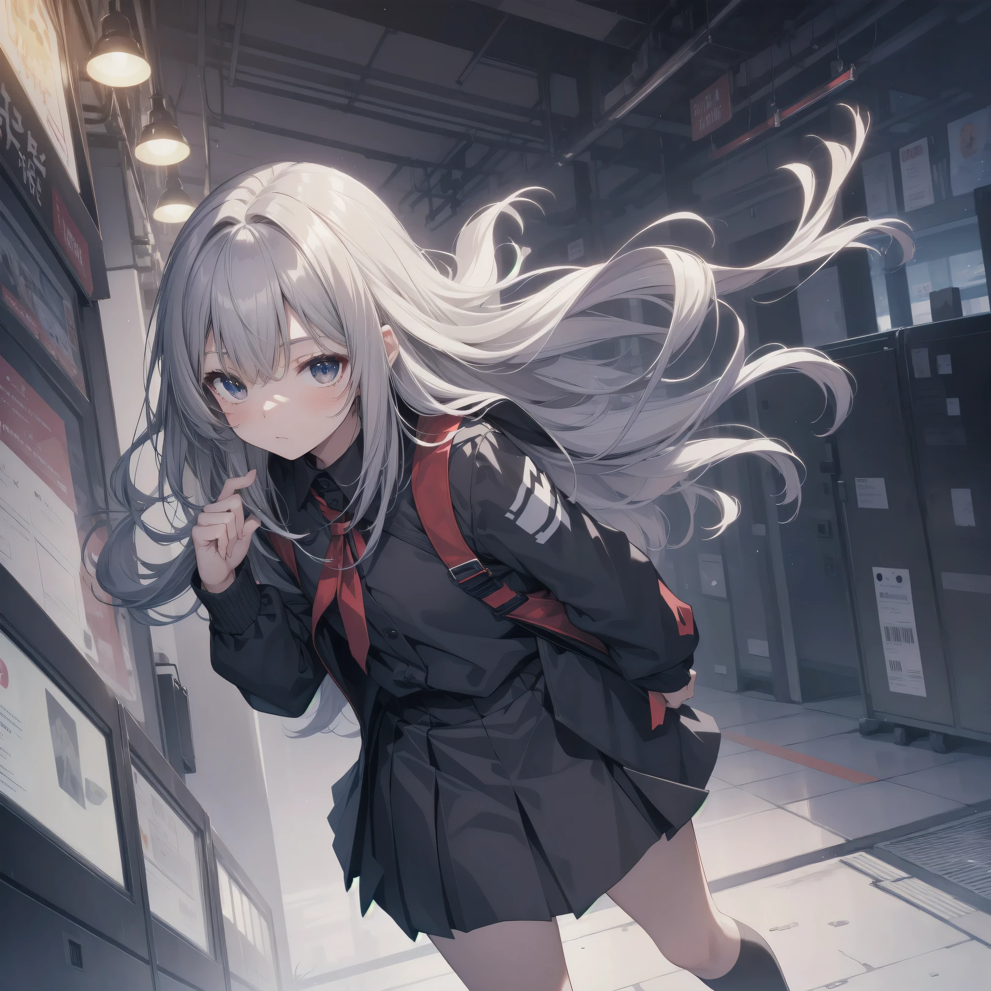 Super absurd quality by the god of art, super detailed, High resolution, ((artist:Fujiyama)), artist:Mitsumi_Misato, artist:Digit, anime moe art style, Best Anime 8K Kona-chan Wallpaper, pixiv contest winner, perfect ???????, break,(眠そうにalone学校へ行く女の子を描いてください. )break,1 girl, (alone,little woman, baby face, 13 years old:1.3),All limbs, full finger,, The charm of an immature body, (very_short hair), Bang, flat chest, small ass, between legs, small black eyes, detailed and beautiful eyes, Well-proportioned iris and pupils, expressive eyes, sleepy eyes, High resolutionの詳細な髪, neck ribbon, skirt, collared shirt, pleated skirt, school uniform, school bag,(detailed lighting), (detailed background), On the way to school. break,super dense skin, Best cinematic lighting powered by famous artist, 8k,collaboration illustration,photoshop_(Moderate),Absurd Hi-Res,Hmm,rough skin,