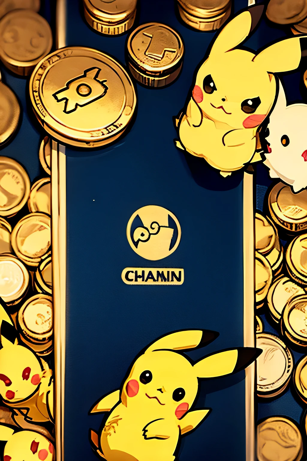 Pikachu holding coins