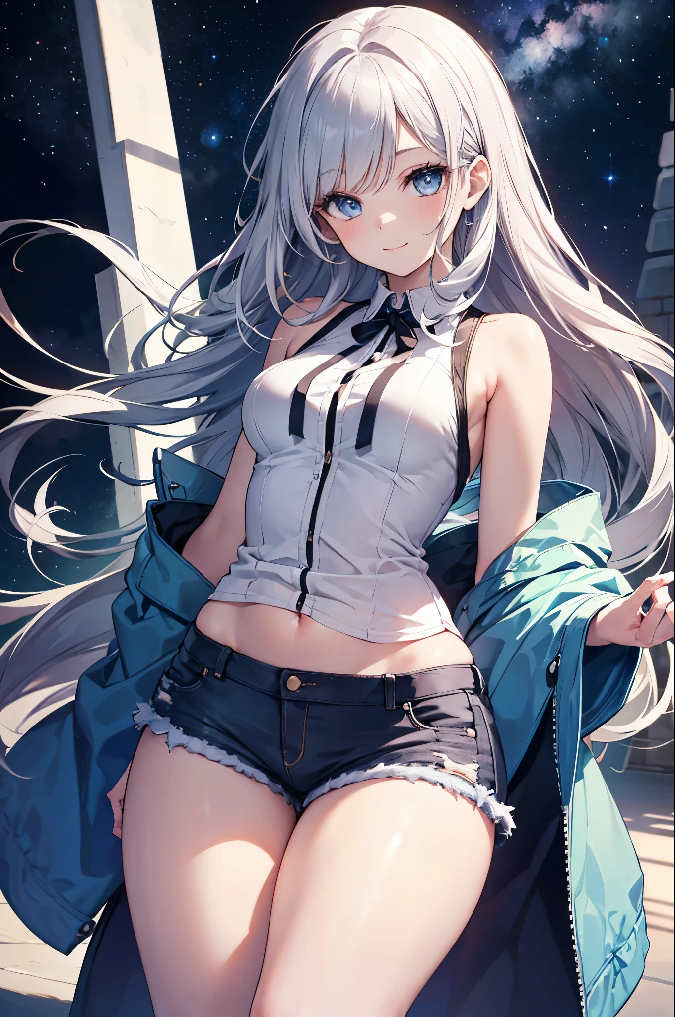1girl in、AS-Adult、Underwear、Cute underwear、white hair、
