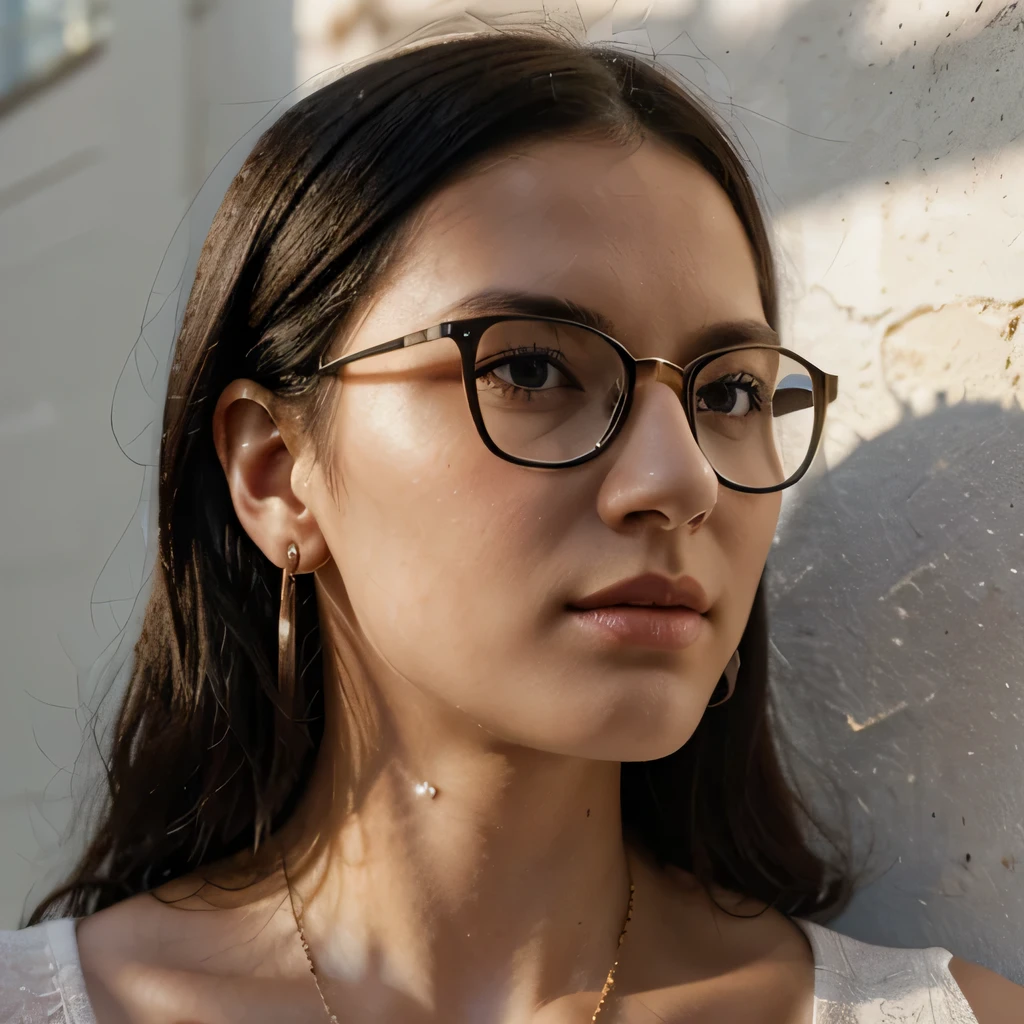 pictureS of men,ผมSีดำ, glaSSeS, Stud earringS, vintage, woman'S, 8k, MaSterpiece, beSt quality, Excellent detailS) , (high Saturation, beSt Shadow, beSt light, การฟอกSีที่ละเอียดอ่อนมาก) Dark Style