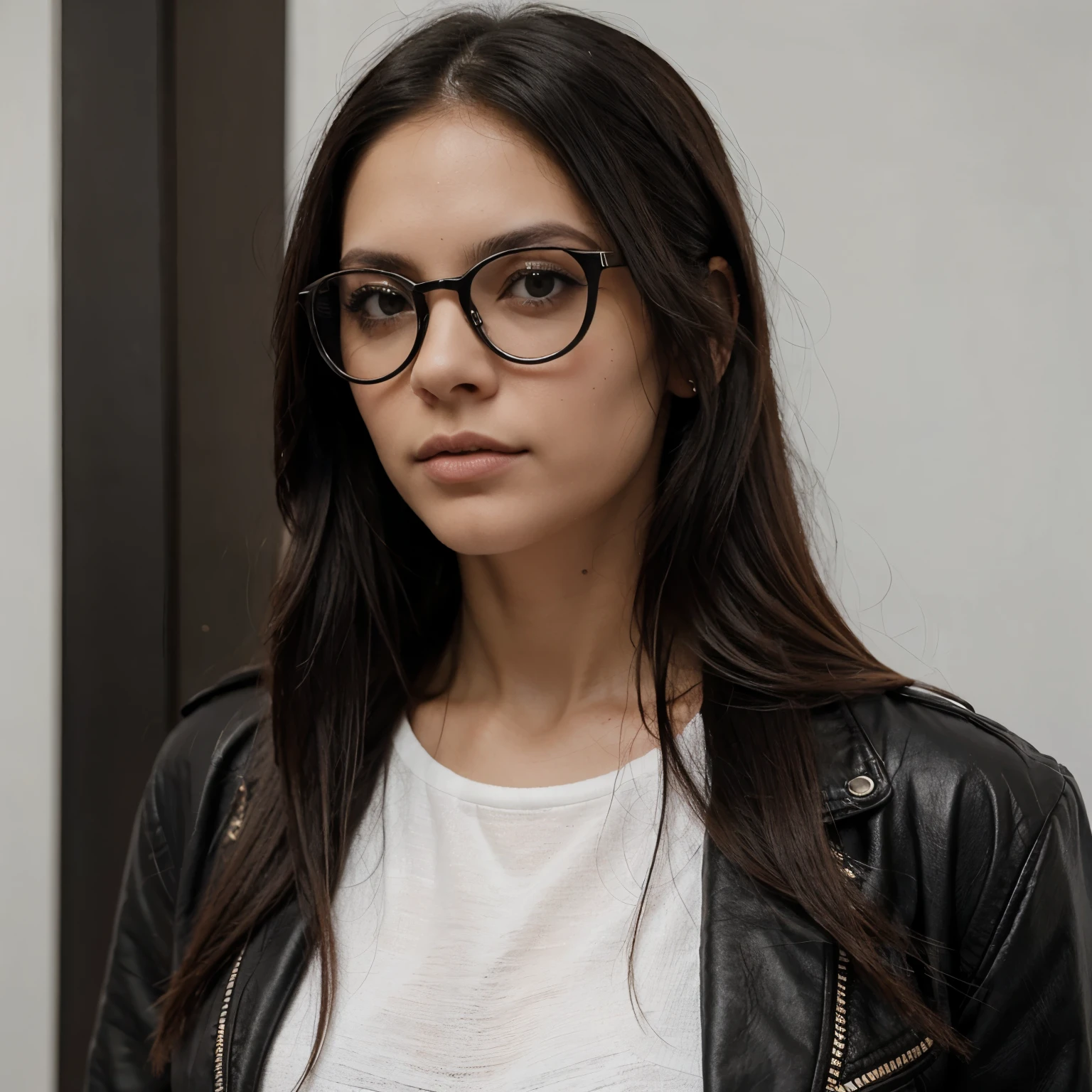 Purple Powder Queen,  wear glasses