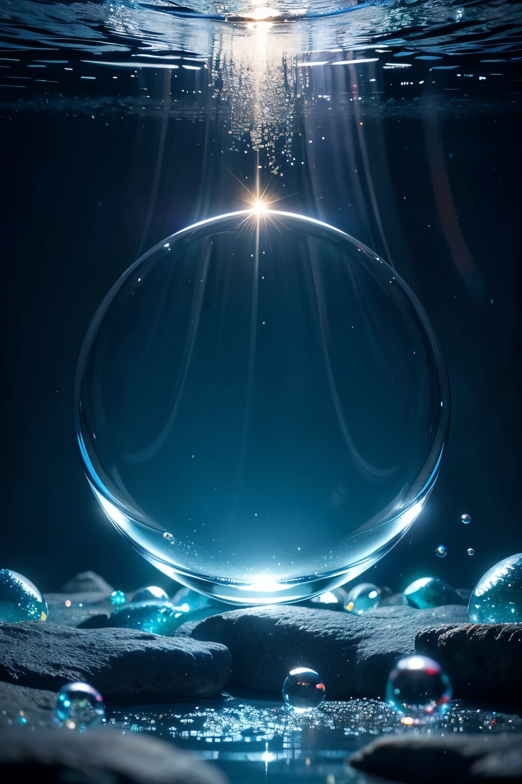RAW, Best quality, high resolution, masterpiece: 1.3), Bubbles Floating in Water, Masterpiece, Soft and forgotten, Realistic, 1scene, Detailed reflections, Sparkling surface, Translucent bubbles, Dynamic motion, Captivating, Tranquil, Peaceful, Serene, Gentle dance, Nature's delight, Calming, Soothing, Refreshing, 3D Octane rendering, ray tracing, super detailing viewer, close-up, Particle effects, Volumetric lighting, Shadow play, Ambient lighting.
Bubbles floating effortlessly in the crystalline water, their soft and forgotten shapes captiv
