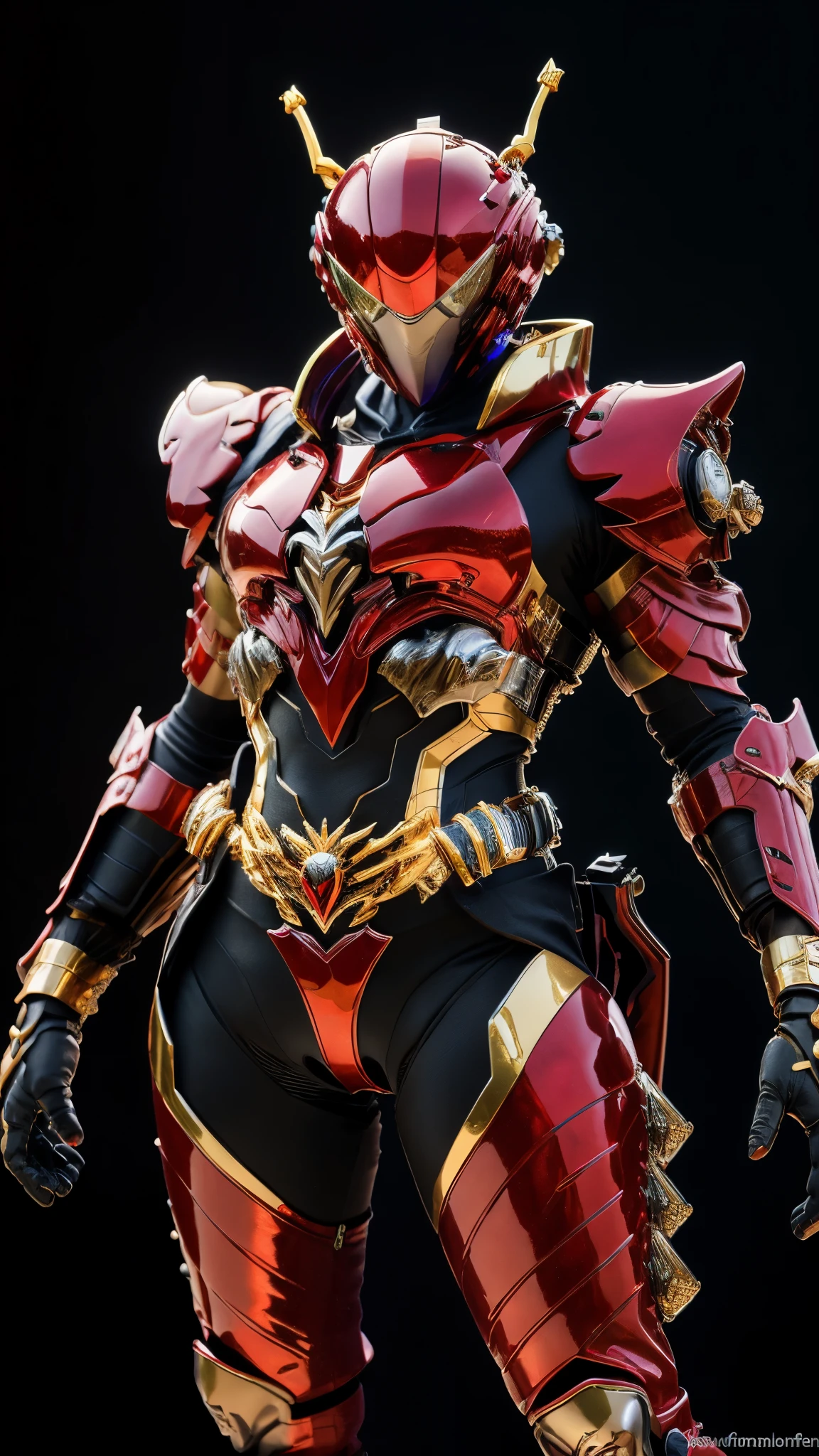 A woman adorned in fantasy-style full-body armor, a crown-concept fully enclosed helmet that unveils only her eyes, a composite layered chest plate, fully encompassing shoulder and hand guards, a lightweight waist armor, form-fitting shin guards, the overall design is heavy-duty yet flexible, ((the armor gleams with a golden glow, complemented by red and blue accents)), exhibiting a noble aura, she floats above a fantasy-surreal high-tech city, this character embodies a finely crafted fantasy-surreal style armored hero in anime style, exquisite and mature manga art style, (Queen bee mixed with Spider concept Armor, plasma, blood), ((Element, energy, elegant, goddess, femminine:1.5)), metallic, high definition, best quality, highres, ultra-detailed, ultra-fine painting, extremely delicate, professional, anatomically correct, symmetrical face, extremely detailed eyes and face, high quality eyes, creativity, RAW photo, UHD, 32k, Natural light, cinematic lighting, masterpiece-anatomy-perfect, masterpiece:1.5