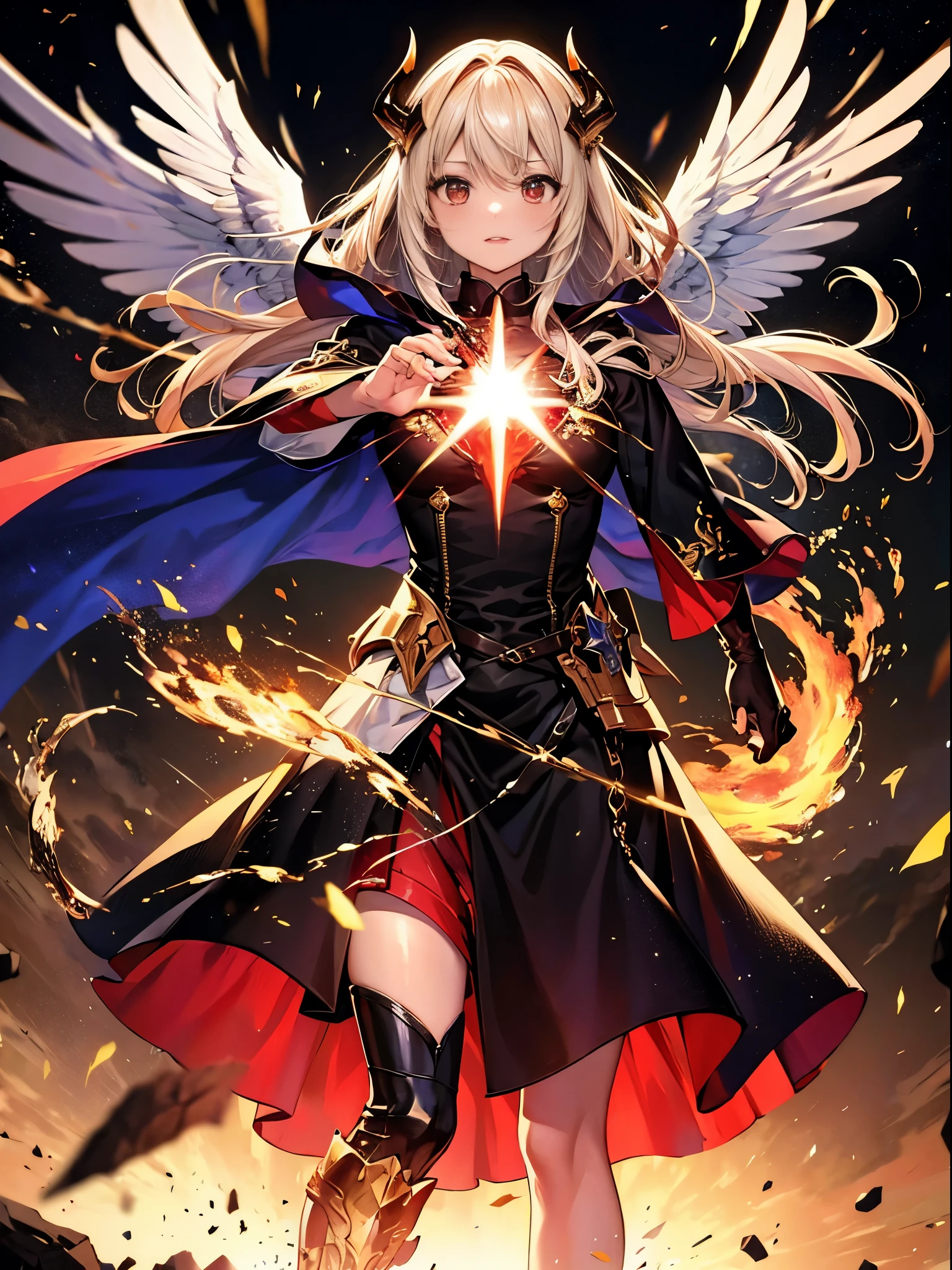 (((masterpiece)))、(((highest quality)))、((super detailed))、According to the contract、Follow me please、Overlord of Flame。come、Purification Flame、Great Sword of Flame。 fluttershy、Fire and brimstone through Sodom。turn sinners into dust of death。『Burning sky』