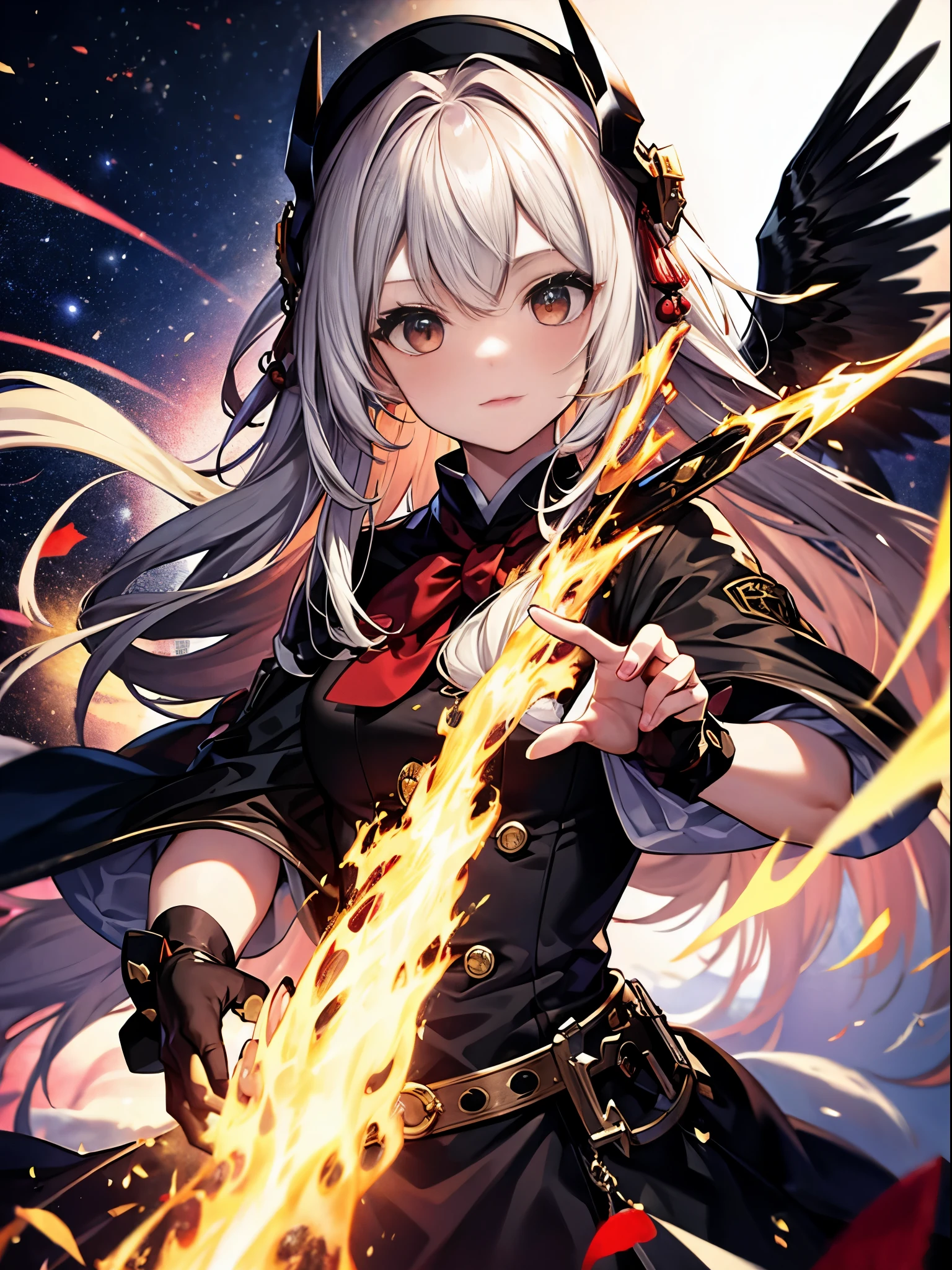 (((masterpiece)))、(((highest quality)))、((super detailed))、According to the contract、Follow me please、Overlord of Flame。come、Purification Flame、Great Sword of Flame。 fluttershy、Fire and brimstone through Sodom。turn sinners into dust of death。『Burning sky』