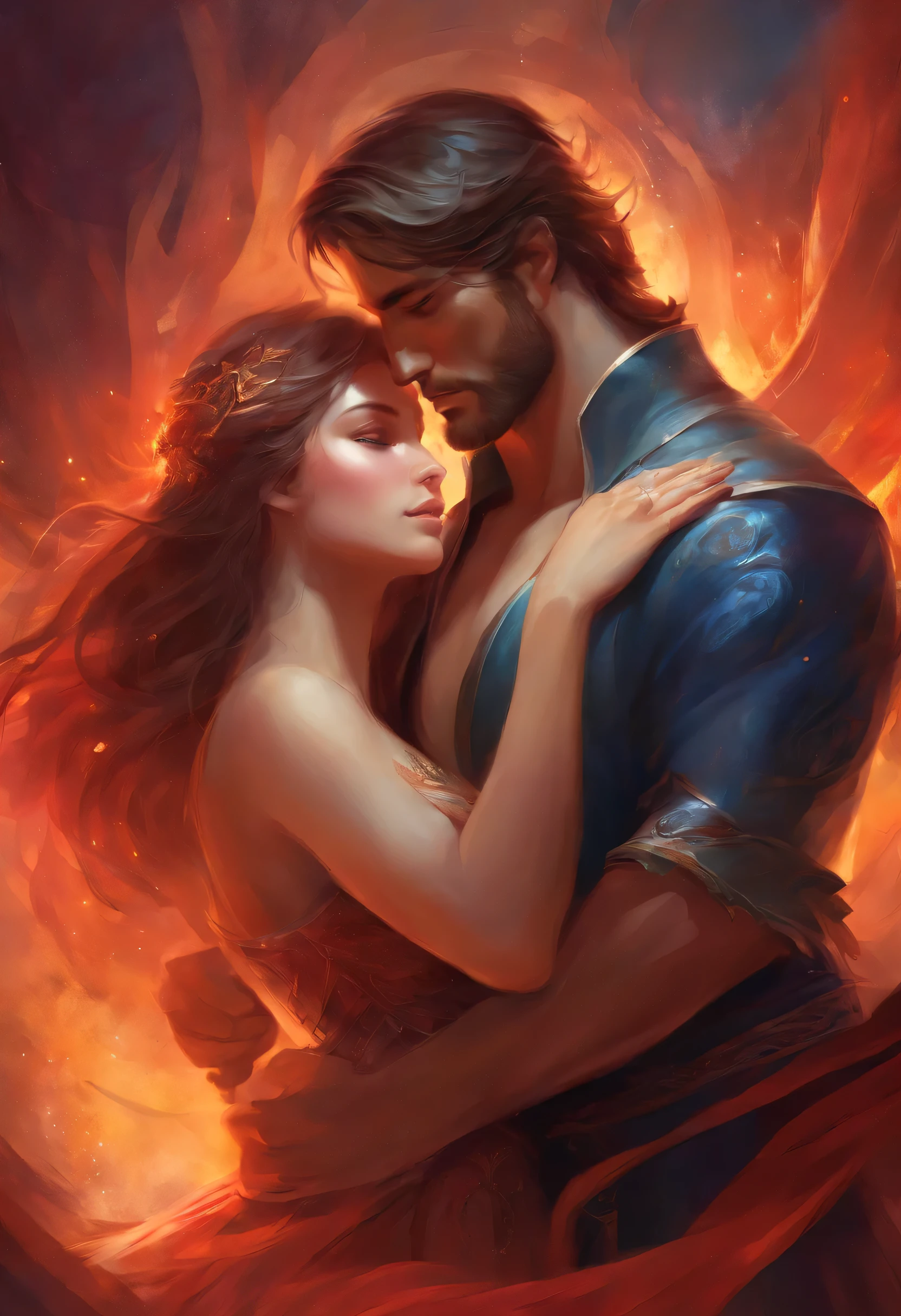 man +Woman, Man hugging woman, Woman hugging a man, a knife, Heart, Blood