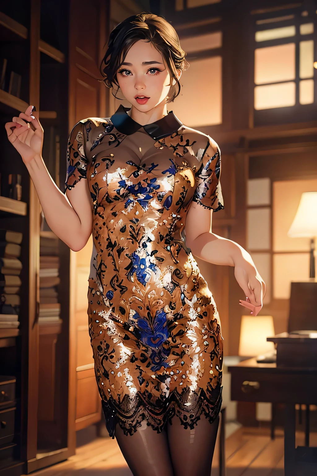 Around 30 years old, (Elegant and well-proportioned body shape), (high heels), (bob hair), (garter stocking with anklet), (spread your legs), wince,(orgasm:1.5),waiting for tongue,(Delicate and elegant light makeup), Delicate and beautiful fair skin, Detailed facial description with double beautiful eyes, Gentle eyes that shine with youth and innocence, Expressing the amazing beauty of youth, Adorable Japan Woman, A beautiful portrait that captures her enchanting charm. (8k, highest quality, masterpiece: 1.2), (Realistic and photorealistic: 1.37), (to office)