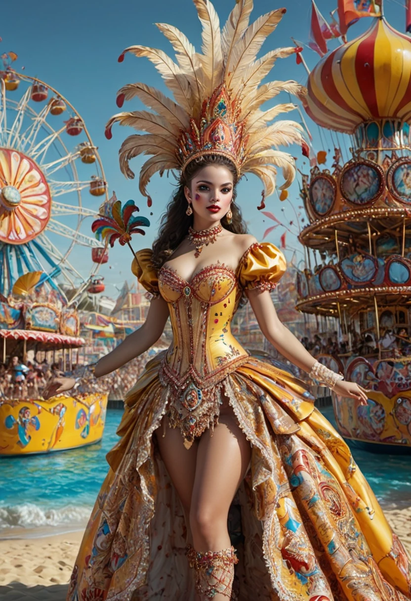 beach, carnival, whoopee, best quality, masterpiece, Representative work, official art, Professional, Ultra intricate detailed, 8k