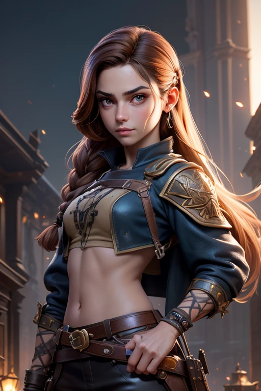 Enano:1.2, 1 girl with twin braids in copper with hazel eyes and thin eyebrows. , thief holding a wide angle antique rifle, Kingdom of dreams with floating islands and fantastic creatures in the background, realista:1.2, obra maestra, ultradetallado, detalles intrincados, perfecto quality, ultrashapr, ultradetallado, photorealista, perfecto shadows, profesional lights, realista, Borroso, libro, obras de luz obra maestra,profundidad de campo, ultradetallado character, calidad perfecta, maximum quality, detalles intrincados, rostro detallado Por jeremy mann, por sandra chevrier, por maciej kuciara, Afilado, (perfecto, cuerpo:1.1), realista, sombra real, ultradetallado face, ultradetallado skin , Photography, photorealista, (fondo oscuro del castillo:1.2), (by Michelangelo), (profesional lights:1.3) (profesional Photography:1.3), full cuerpo shoot, arte conceptual del personaje de rpg medieval,sentado con una pierna estirada y las manos apoyadas en el tobillo, mirando hacia otro lado