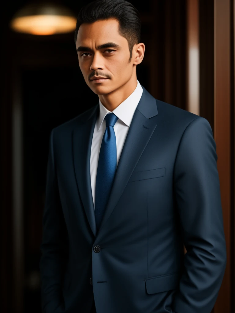 a Man standing with 30 years in suit and tie, body and head straight in the photo, facing the viewer of the photo, eyes fixed to the lens, appears shoulders and head in the photo, man centered in the photo, 8k, best quality, masterpiece, realistic, realistic photo, movie photo, ultra realistic, 1 person, detailed, perfect lighting,  DSRL, professional photo, 4k