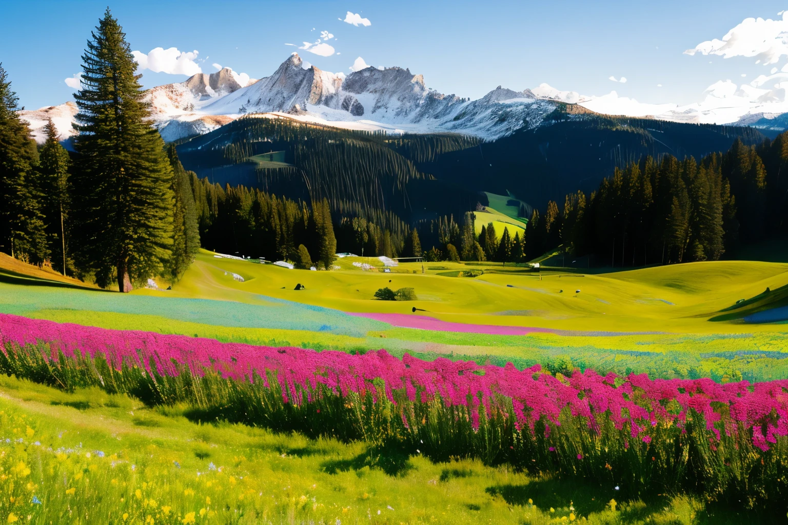 Serene alpine meadows