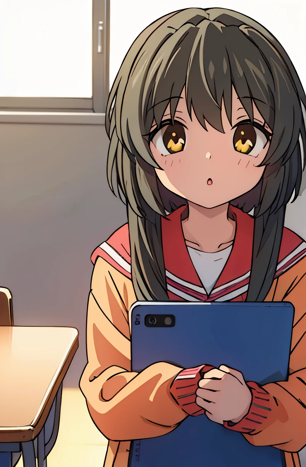 (((masterpiece))), (((best quality))), ((ultra-detailed)), (8K), anime style,(1girl),mark of star,classroom