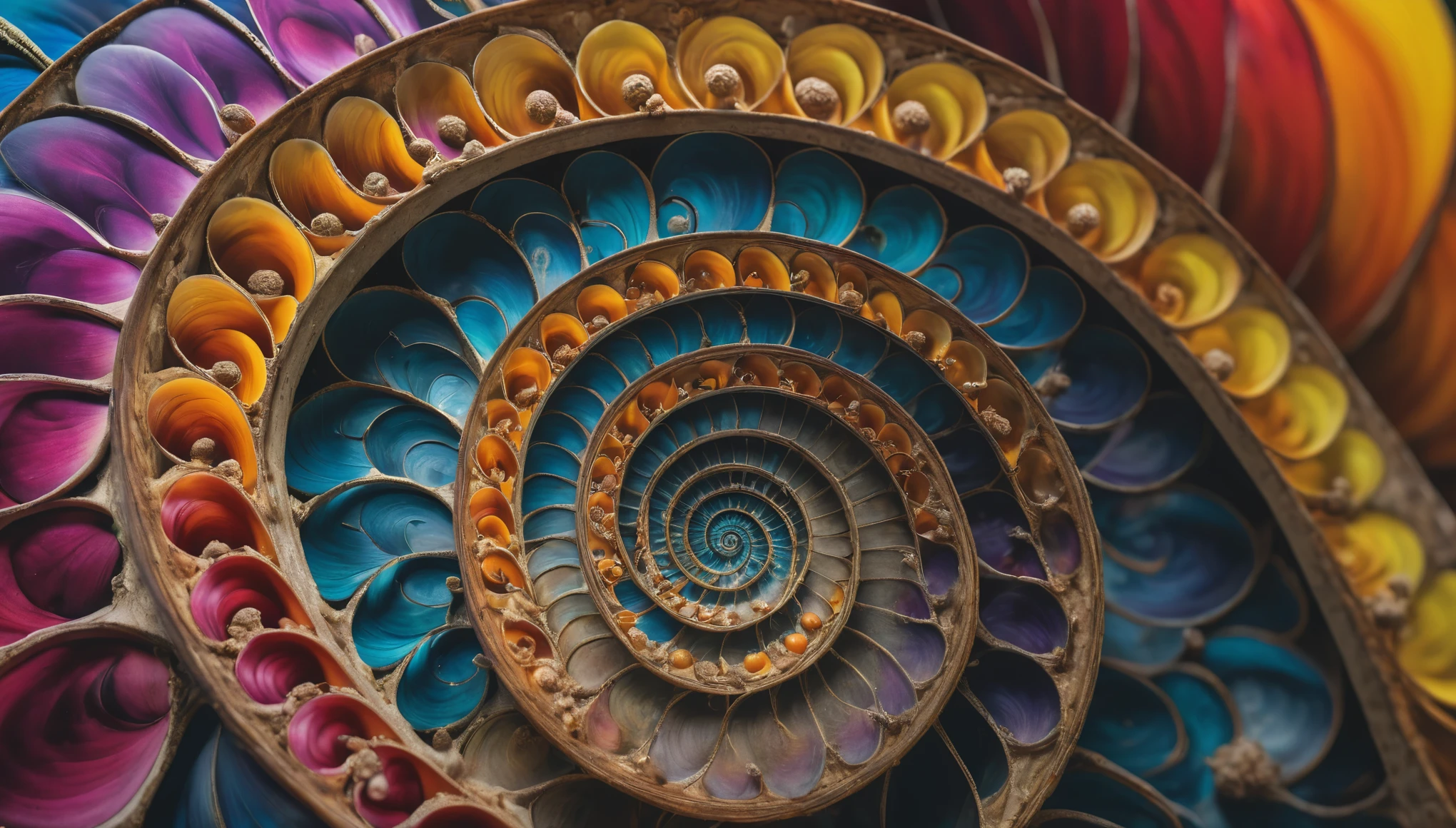 create an image demonstrating the style of ((Fibonacci Sequence)) style, hyper realism, 8k high definition, vibrant colors, sharp focus, insanely detailed