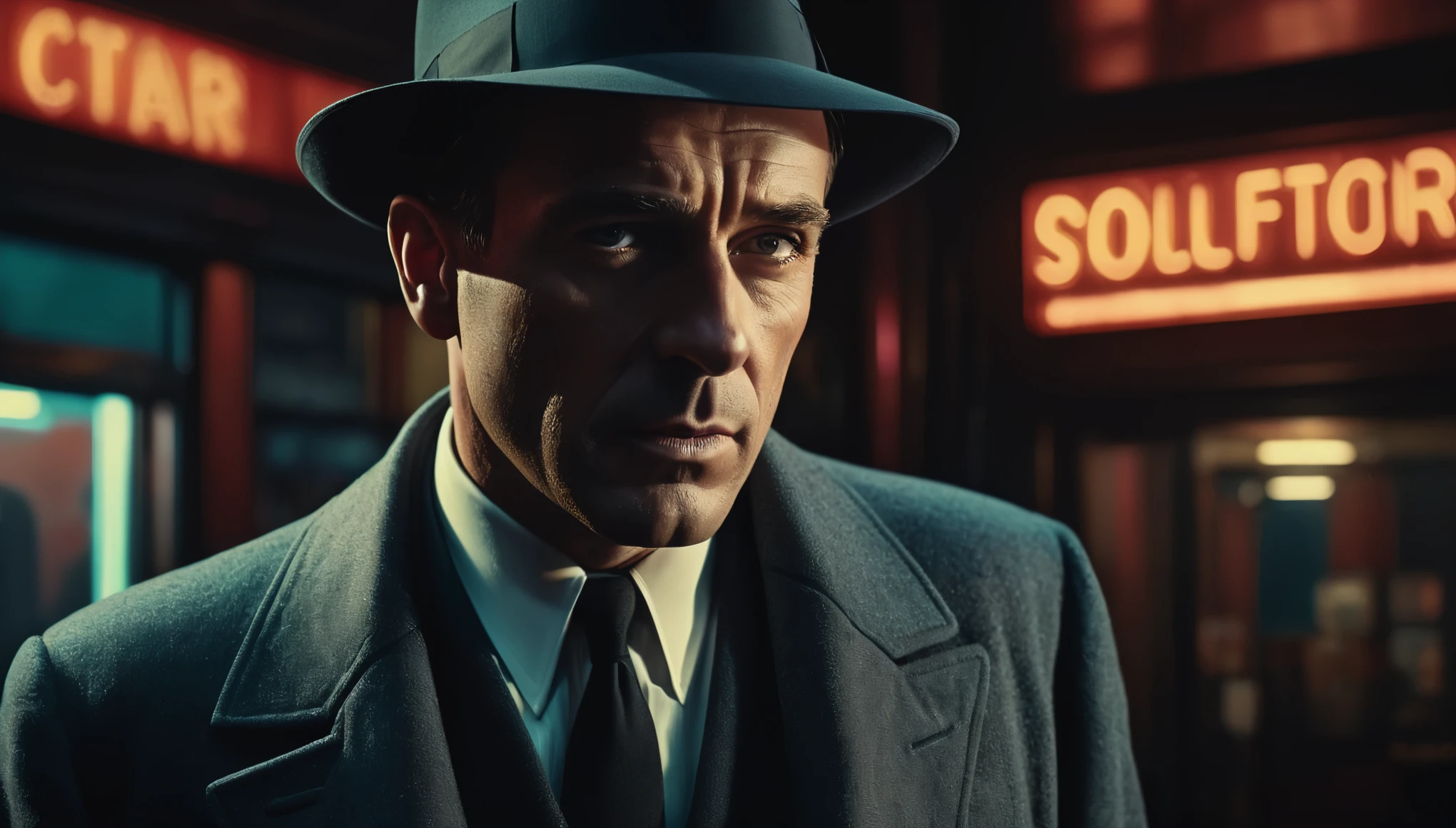 create an image demonstrating the style of ((Film Noir)) style, hyper realism, 8k high definition, vibrant colors, sharp focus, insanely detailed