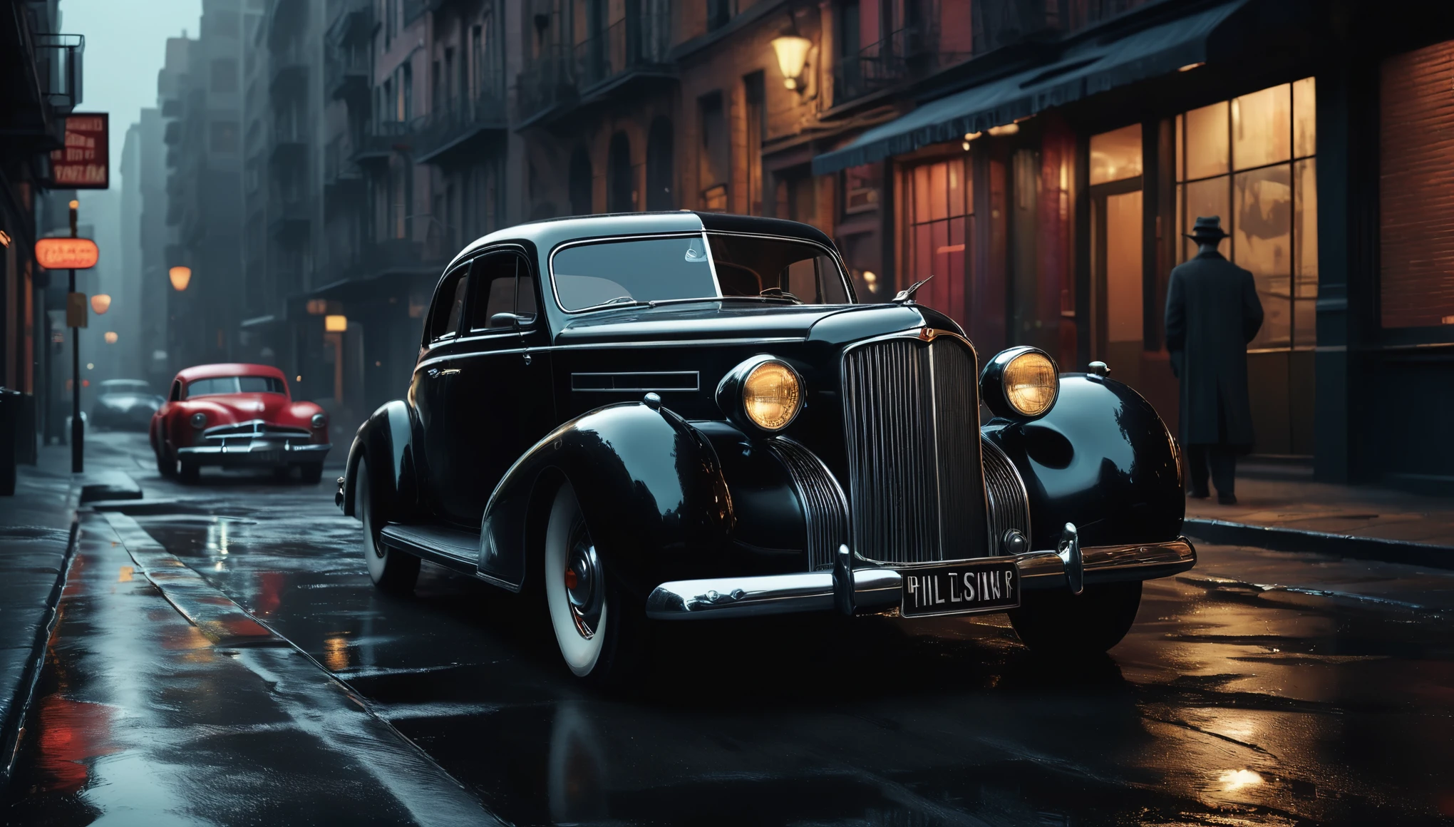 create an image demonstrating the style of ((Film Noir)) style, hyper realism, 8k high definition, vibrant colors, sharp focus, insanely detailed