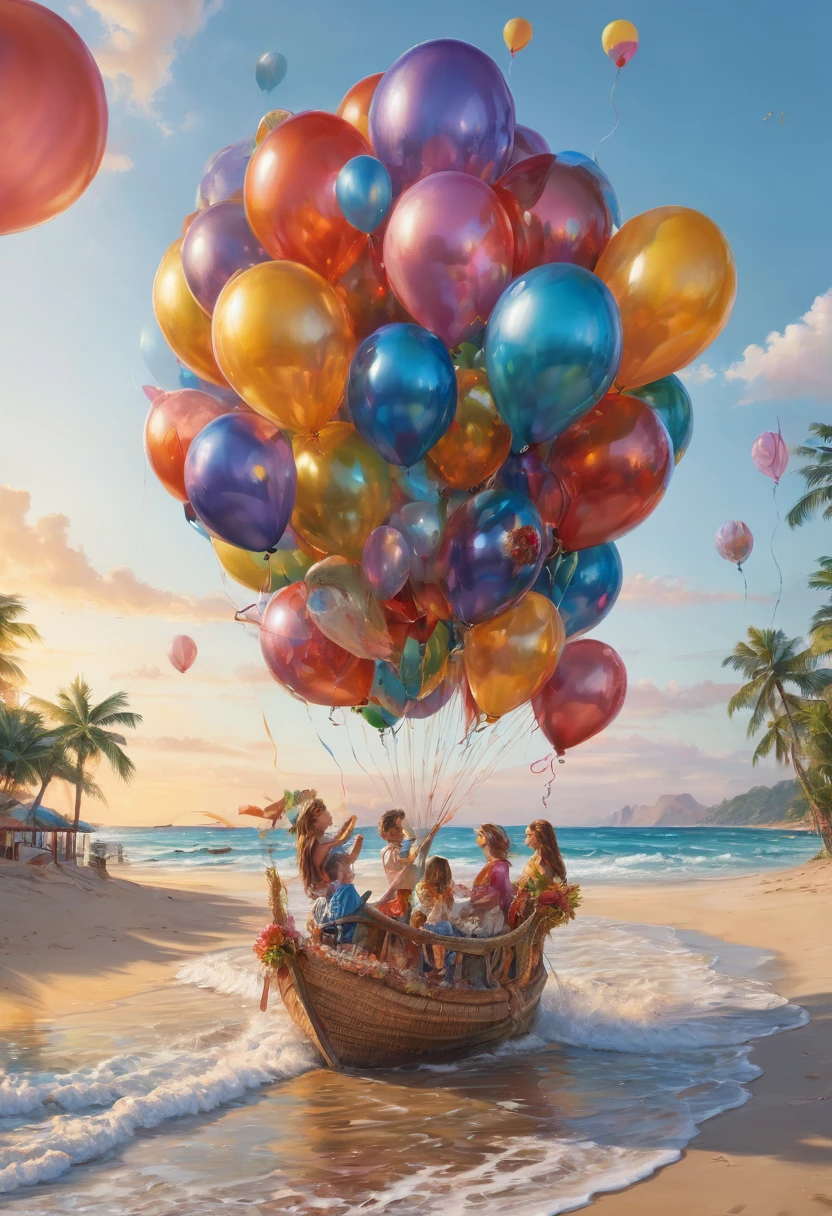beach gathering by JB, best quality, masterpiece, Representative work, official art, Professional, Ultra intricate detailed, 8k