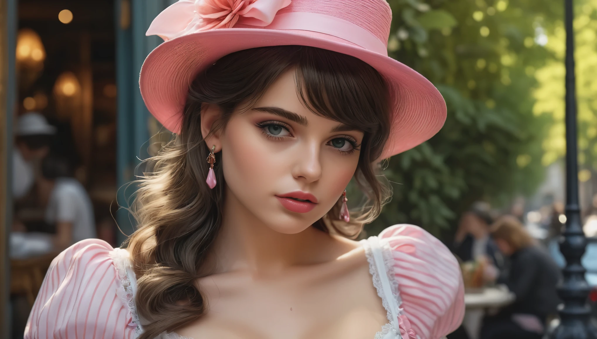 create an image demonstrating the style of ((French Girly)) style, hyper realism, 8k high definition, vibrant colors, sharp focus, insanely detailed, enormous tits