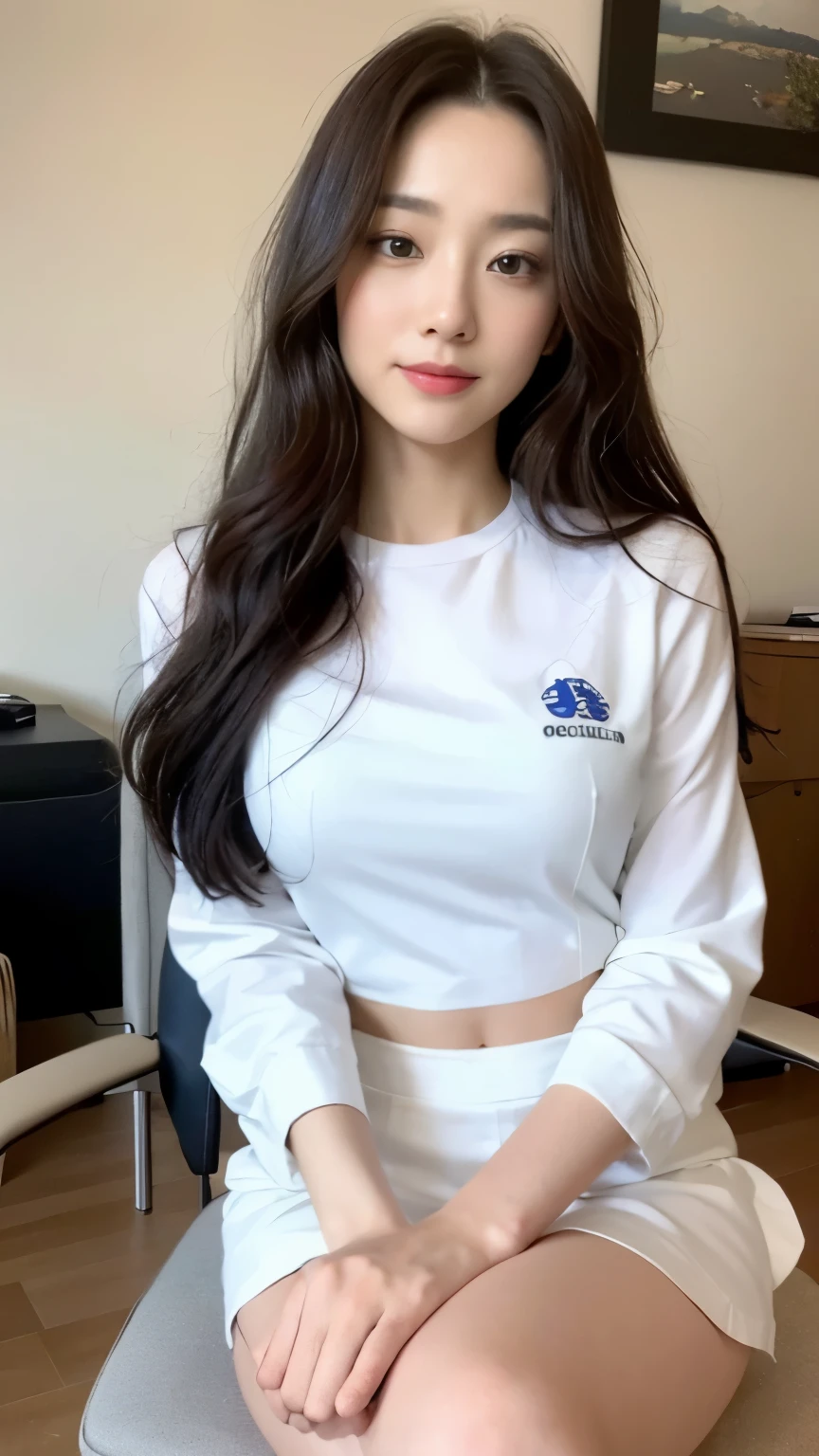 ((Best quality, 8k, Masterpiece :1.3)), (Open your crotch, Open legs, Photo taken from below), (Close Up Photo), Ultra-HD face, many small moles on the face, faint smile, Light Body, Asian Girl, (Asian Girl), (Undressing Nude), Asian girl same face, big breasts : 1.3, (Undressing Figure :1.4), Wearing a school t-shirt, (wearing a school t-shirt), showing genitals, (school place,) school clothes, (detailed shape: labia majora, labia minora, clitoris, urethral opening, vagina, anus), (narrow hole: 0.9), ( Hairy :1.2), dark brown hair, (Sky blue, Citty :1.1), very detailed face, detailed red lips, detailed eyes, Korean eyes, double eyelids.