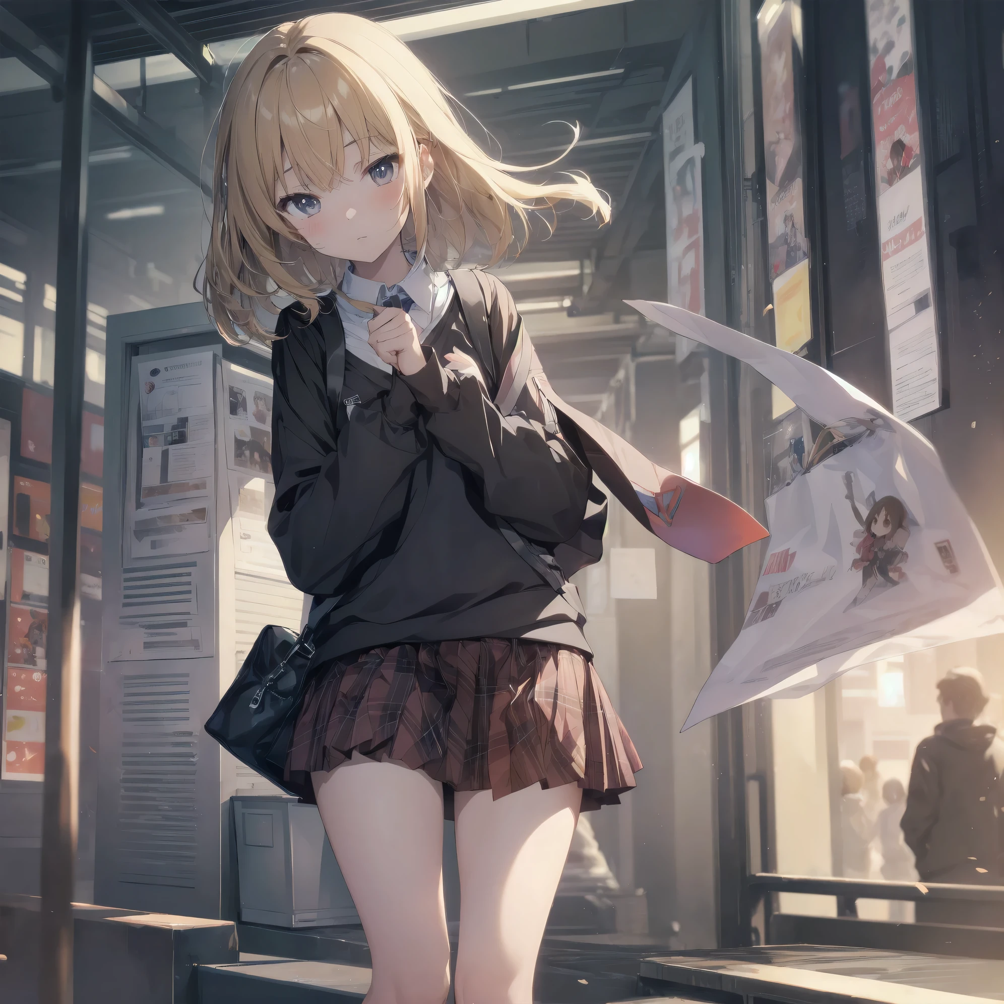 Super absurd quality by the god of art, super detailed, High resolution, ((artist:dark black,)) artist:Rinzo, artist:hakasesuitchi, anime moe art style, Best Anime 8K Kona-chan Wallpaper, pixiv contest winner, perfect anatomy, break,(眠そうにalone学校へ行く女の子を描いてください. )break,1 girl, (alone, woman, 13 yeaAll limbs, full finger,, The charm of an immature body, (very_short hair), bangs, small ass, between legs, small eyes, small black eyes, detailed and beautiful eyes, Well-proportioned iris and pupils, expressive eyes, sleepy eyes, High resolutionの詳細な髪, neck ribbon, skirt, collared shirt, pleated skirt, school uniform, school bag,(detailed lighting), (detailed background), On the way to school. break,super dense skin, Best cinematic lighting powered by famous artist, 8k,collaboration illustration,photoshop_(Moderate),Absurd Hi-Res,Hmm,rough skin