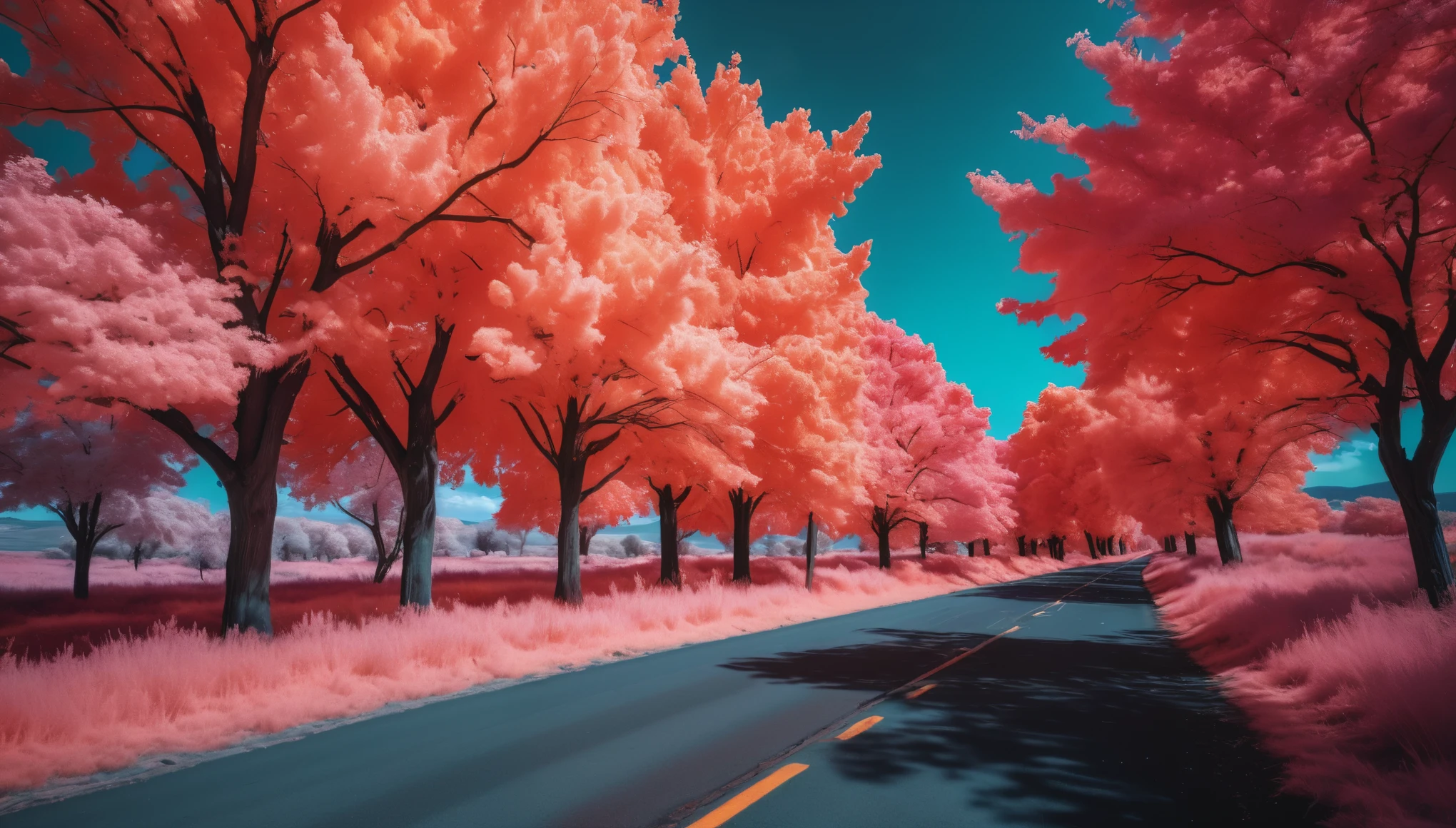 create an image demonstrating the style of ((Full Spectrum Infrared) style, hyper realism, 8k high definition, vibrant colors, sharp focus, insanely detailed