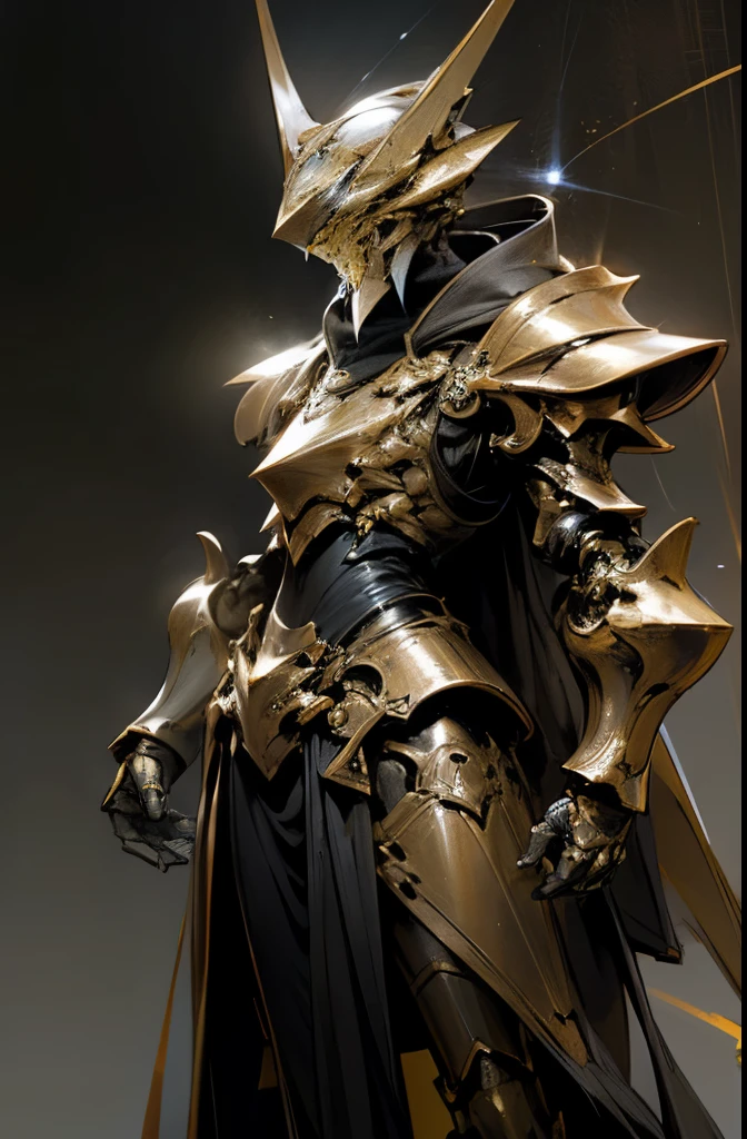 there is a man in a futuristic outfit standing in the desert, light coming off of the armor, of a beautiful saryn warframe, clothed in ethereal battle armor, wearing thunder armor, dressed in light armor, golden dragonborn, gold paladin, draconic looking armor, male lightning genasi, gold heavy armor. dramatic