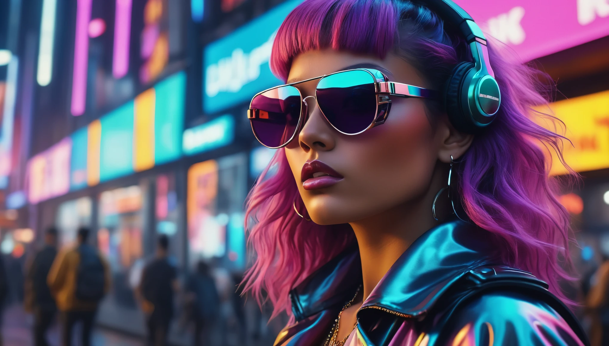 create an image demonstrating the style of ((Future funk)) style, hyper realism, 8k high definition, vibrant colors, sharp focus, insanely detailed