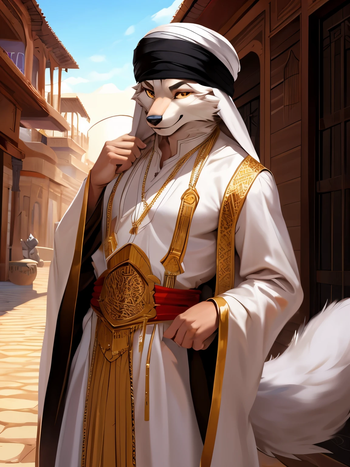 by kenket, Ross Tran, ruan jia, zaush, foxovh, by Zackary911, by hyattlen, by teranen, by fumiko, by Pixelsketcher, by Bayard Wu, by Thomas Benjamin Kennington, by Einshelm, by Kilinah, by Coffeesoda, by Hioshiru, by fluff-kevlar, bye r-mk, by Dimwitdog, Furry, Anthro, ((Australian Shepard)), ((small)), ((male)), ((twink)), short white hair, Full Body, innocent expression, (()), ancient greece beach, cinematic lighting, ((fluffy tail)), ear piercing, (see-through ancient greek robes, tease)