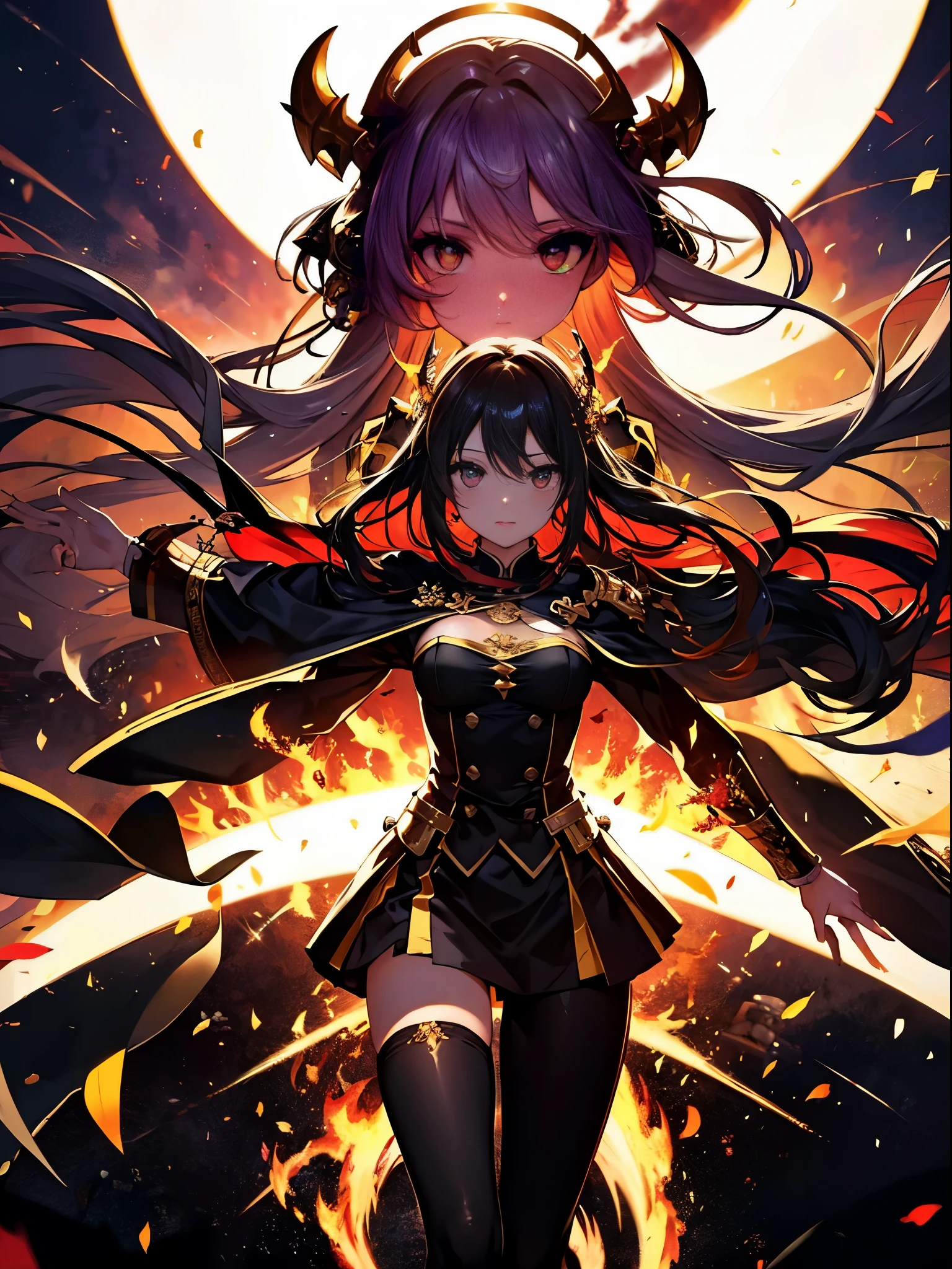 (((masterpiece)))、(((highest quality)))、((super detailed))、According to the contract、Follow me please、Overlord of Flame。come、Purification Flame、Great Sword of Flame。 fluttershy、Fire and brimstone through Sodom。turn sinners into dust of death。『Burning sky』