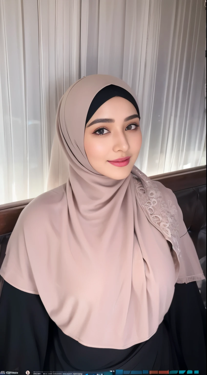 intricate, top-quality,Beautiful detailed hijabi,Bewitching face,(((kerala)))  model,long lashes,Detailed details,Colossal tits,sideboobs,stares at the camera