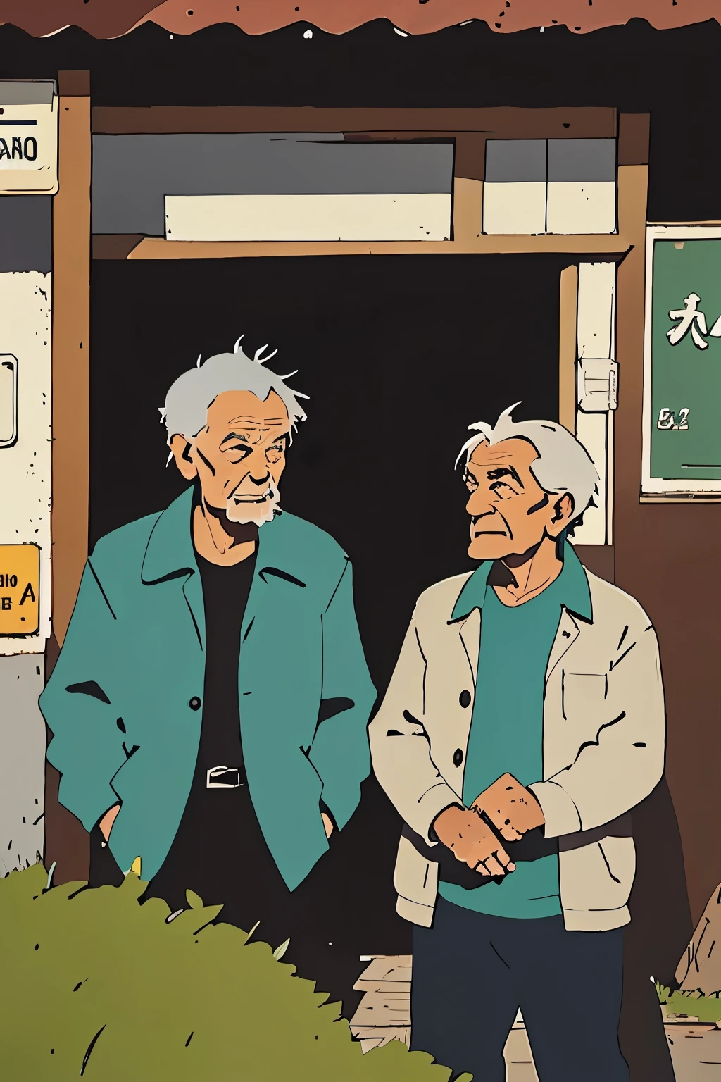 scene 1:roadside figure:Two old people, old man A:Long time no see,Where has this gone??
Old Man B:Isn’t this why I want to get dental implants?,I heard there is a place where dental implants are cheap,I went to have a look...