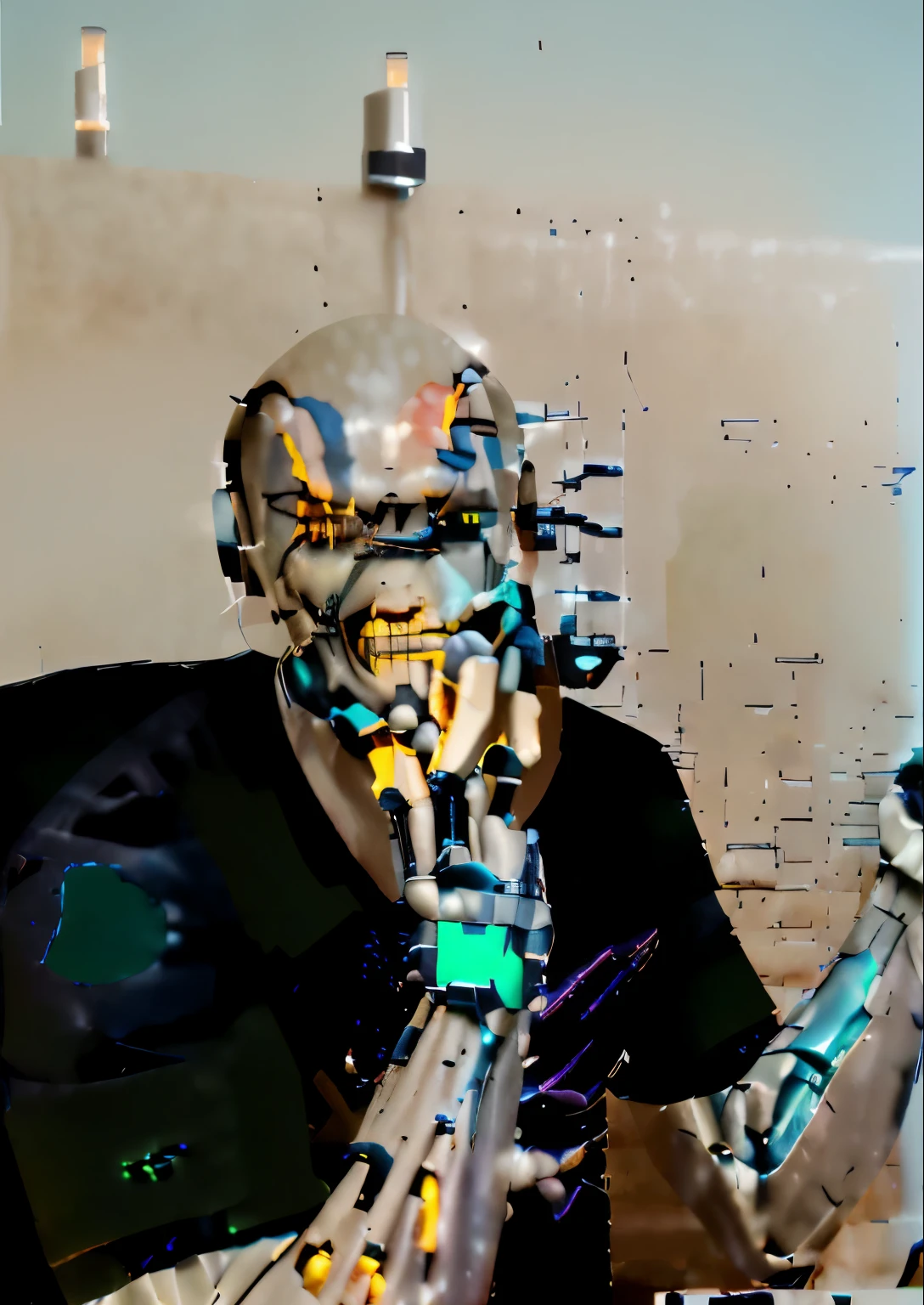 Cyborg, Future, cyberpunk character, robotic body,（Pacific Rim, blue colors：1.1）, 1 person, Mechanical miracle, anatomically correct, textured leather, Best quality, Awarded, High quality, A high resolution, 16k Cyborg, Future, cyberpunk character, robotic body,（Pacific Rim, blue colors：1.1）, 1 person, Mechanical miracle, anatomically correct, textured leather, Best quality, Awarded, High quality, A high resolution, 16k \]