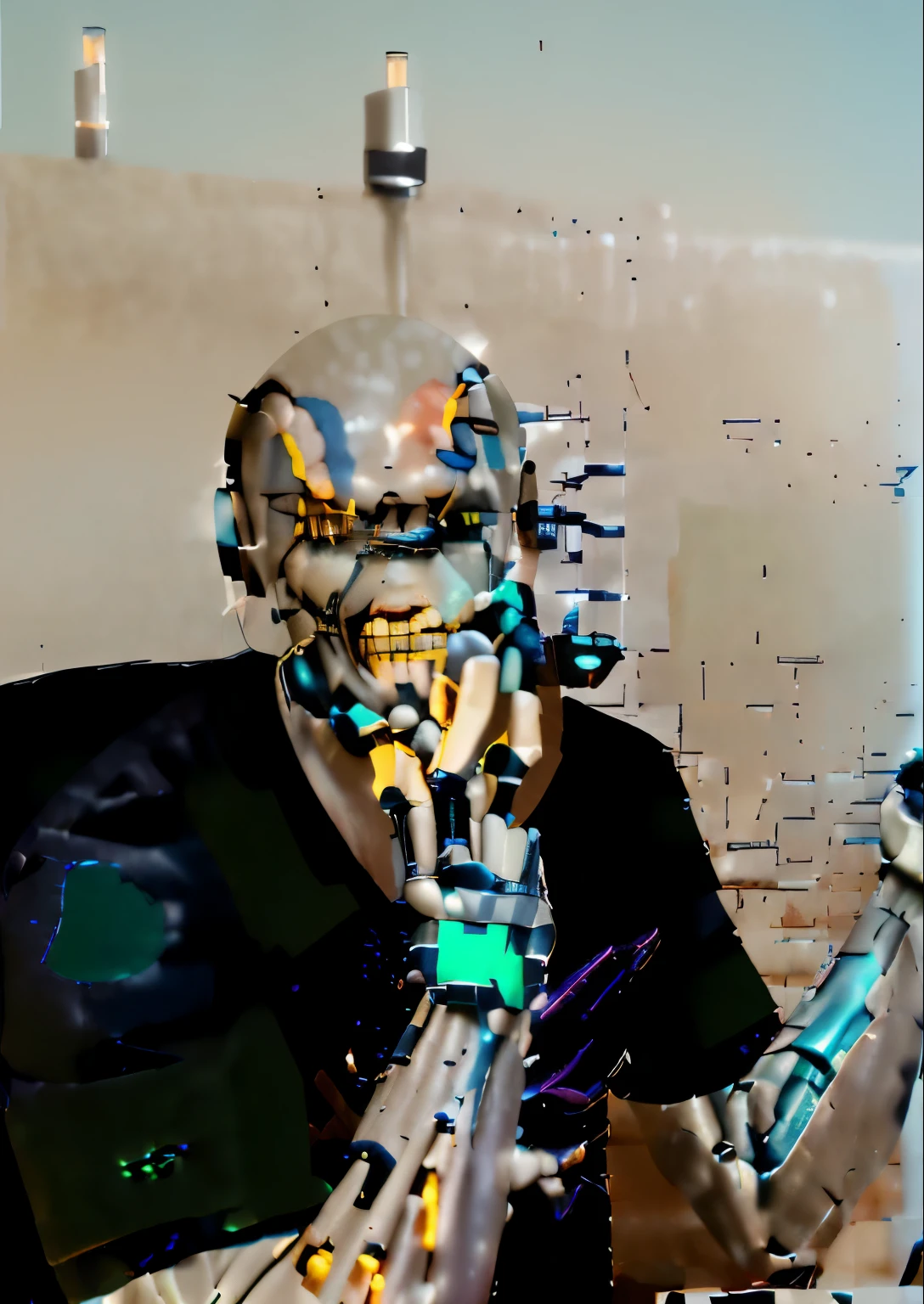 Cyborg, Future, cyberpunk character, robotic body,（Pacific Rim, blue colors：1.1）, 1 person, Mechanical miracle, anatomically correct, textured leather, Best quality, Awarded, High quality, A high resolution, 16k Cyborg, Future, cyberpunk character, robotic body,（Pacific Rim, blue colors：1.1）, 1 person, Mechanical miracle, anatomically correct, textured leather, Best quality, Awarded, High quality, A high resolution, 16k \]