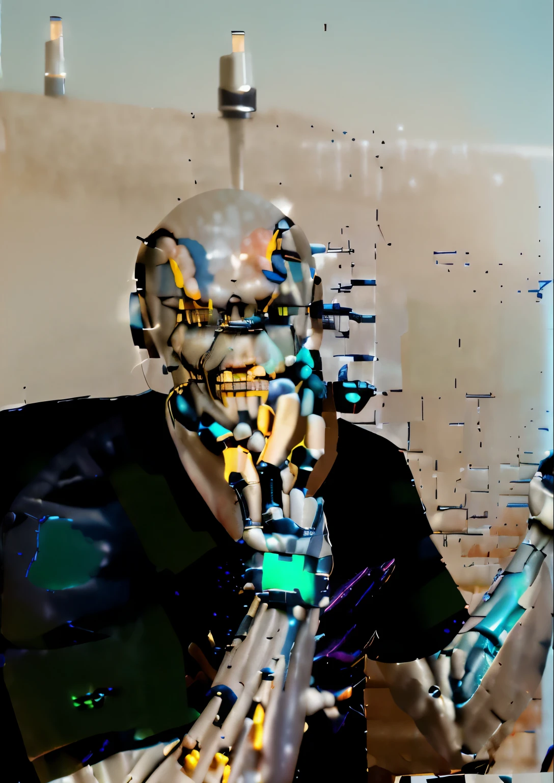 Cyborg, Future, cyberpunk character, robotic body,（Pacific Rim, blue colors：1.1）, 1 person, Mechanical miracle, anatomically correct, textured leather, Best quality, Awarded, High quality, A high resolution, 16k Cyborg, Future, cyberpunk character, robotic body,（Pacific Rim, blue colors：1.1）, 1 person, Mechanical miracle, anatomically correct, textured leather, Best quality, Awarded, High quality, A high resolution, 16k \]
