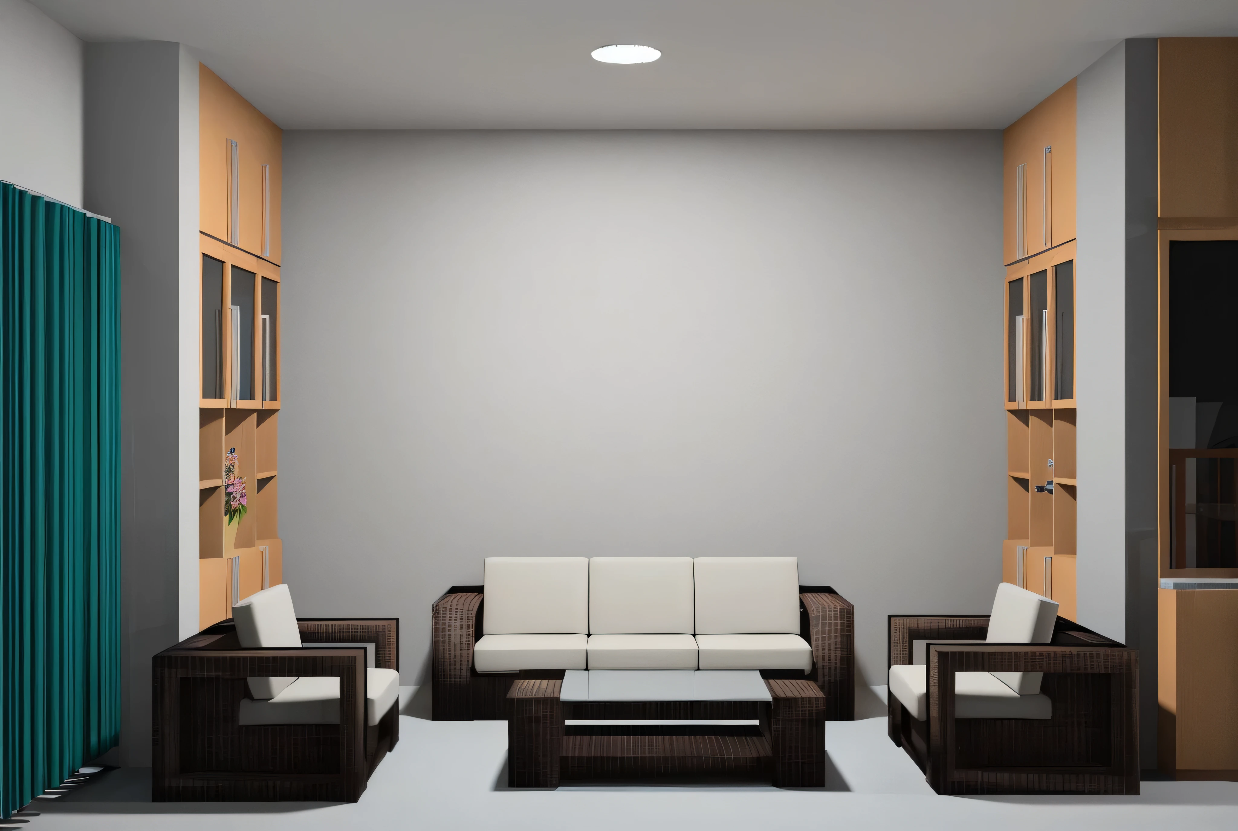 there is a room with a couch, chairs, and a table, living room background, well lit 3 d render, personal room background, living room wall background, rendered lighting, interior background art, photograph of 3d ios room, lounge background, interior background, very realistic 3 d render, in style of 3d render, soft diffuse lighting