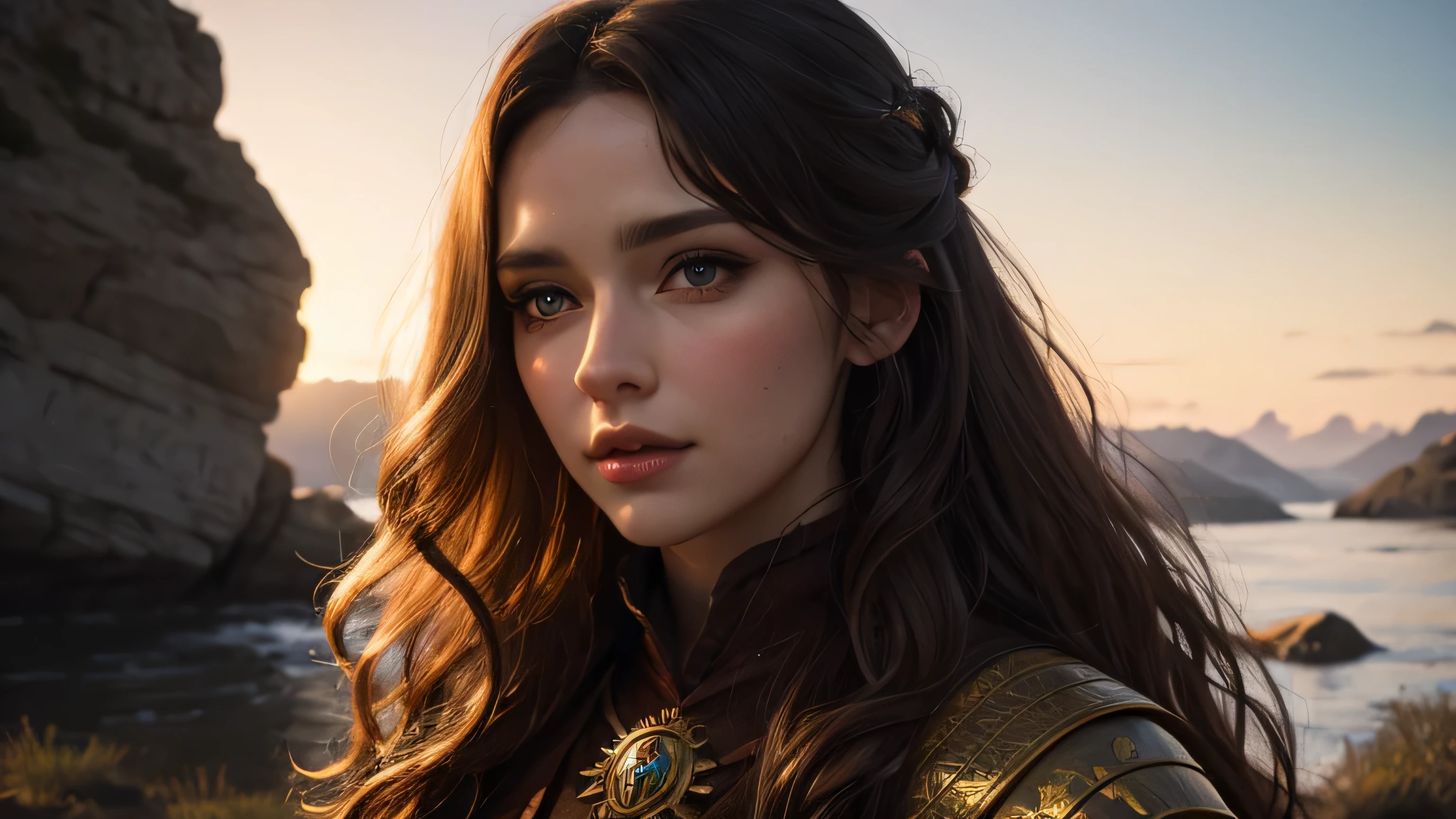 "(best quality,4k,8k,highres,masterpiece:1.2),ultra-detailed,(realistic,photorealistic,photo-realistic:1.37),beautiful woman,medium wavy hair,nordic costume, fantasy art style,vibrant colors,soft lighting"