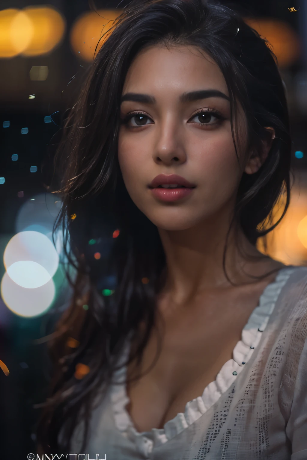 lndswgnr, (Sharp focus: 1.5), (sharp focus:1.2), portrait, attractive young Arabian woman, (beautiful face:1.1), detailed eyes shining beautifully like opal, luscious lips, (no makeup:1.2), (tight and toned body:1.2), wearing T-shirt, (amazing galaxy and nubula in the night sky:1.6), depth of field, bokeh, 4K, HDR. by (James C. Christensen:1.2|Jeremy Lipking:1.1). (NSFW:1.2), moist skin, seductive smile, (beautiful abs:1.2), (mascular:1.4), sexy posing, erotic expression, (flat chest:1.3), beautiful nipples, laughing