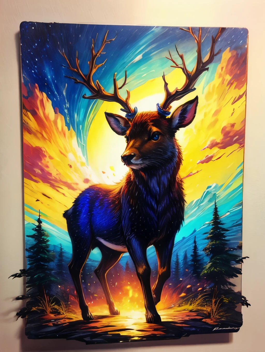 coil，colorful colors，divine deer