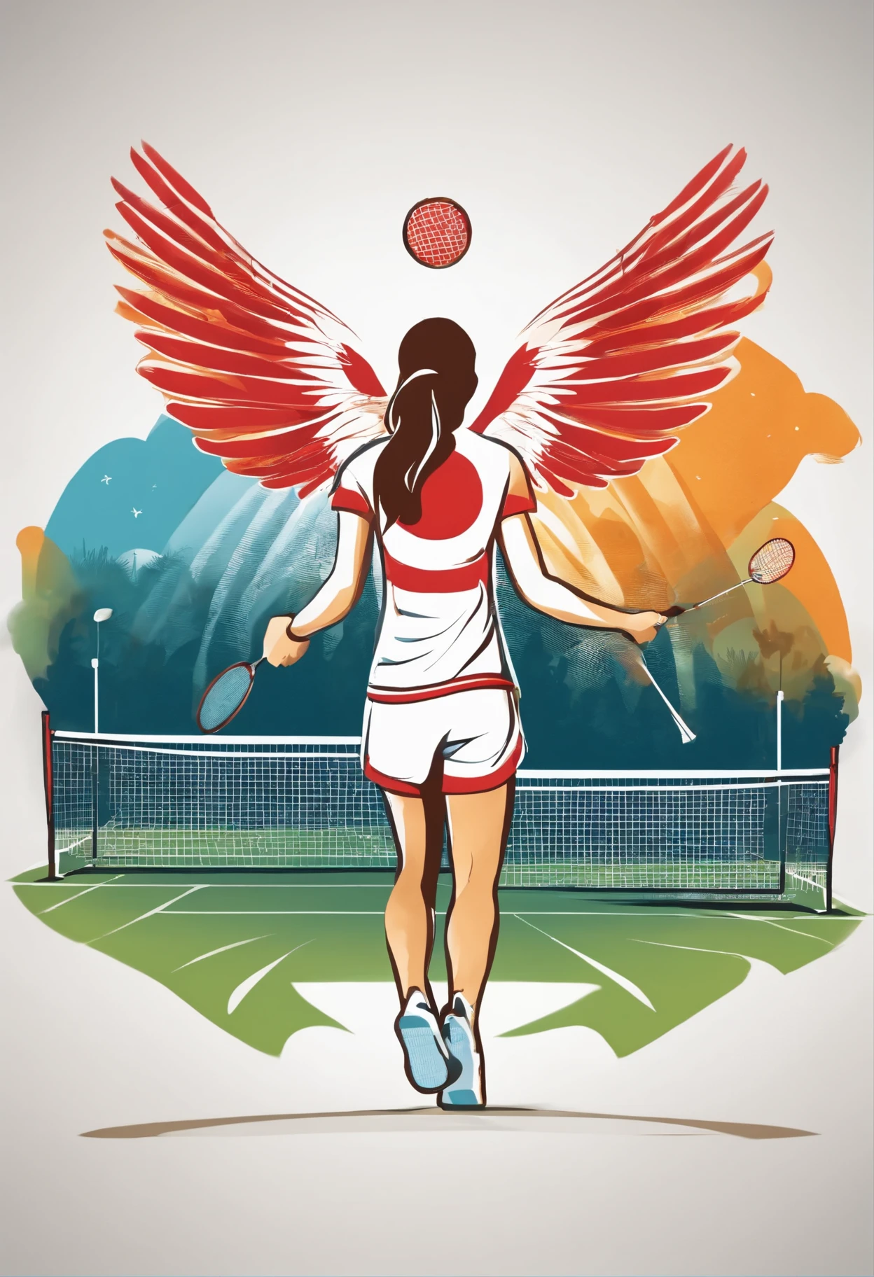 best quality,masterpiece,detailed design,badminton logo, cool
