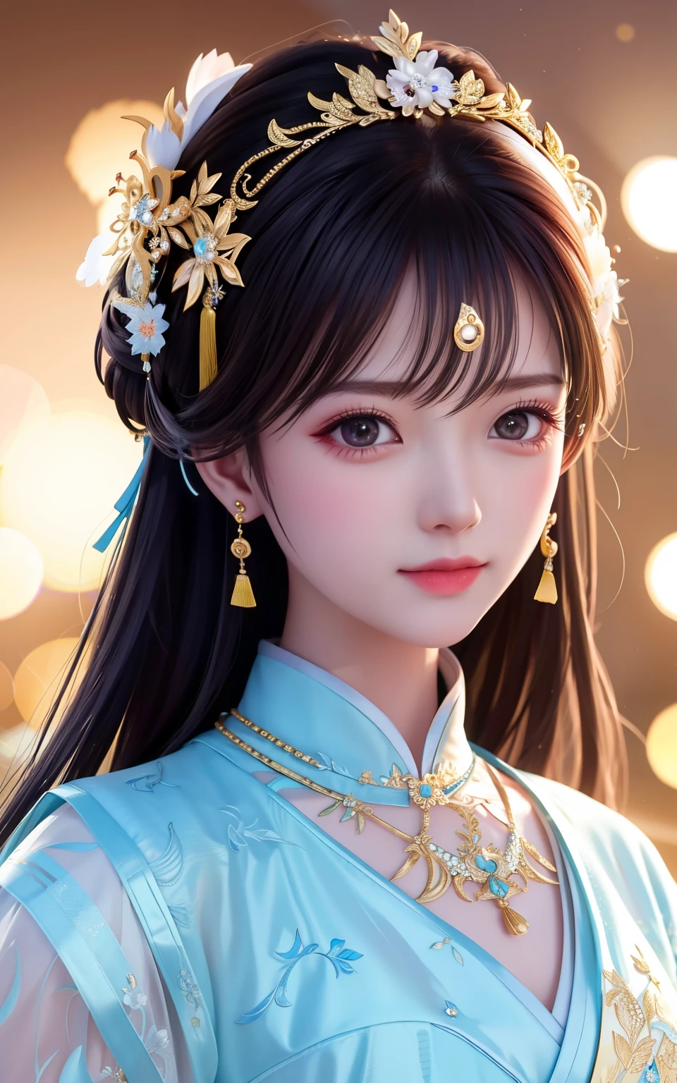 best quality, masterpiece, high resolution, 1 girl,Chinese wedding dress,hair accessories,necklace, jewelry,pretty face,above_Body, Tyndall effect,lifelike, dark studio, edge lighting, two color lights,(High detail skin:1.2), 8K Ultra HD, SLR camera, soft light, high quality, Volumetric lighting, confess, photo, high resolution, 4k, 8k, Bokeh
