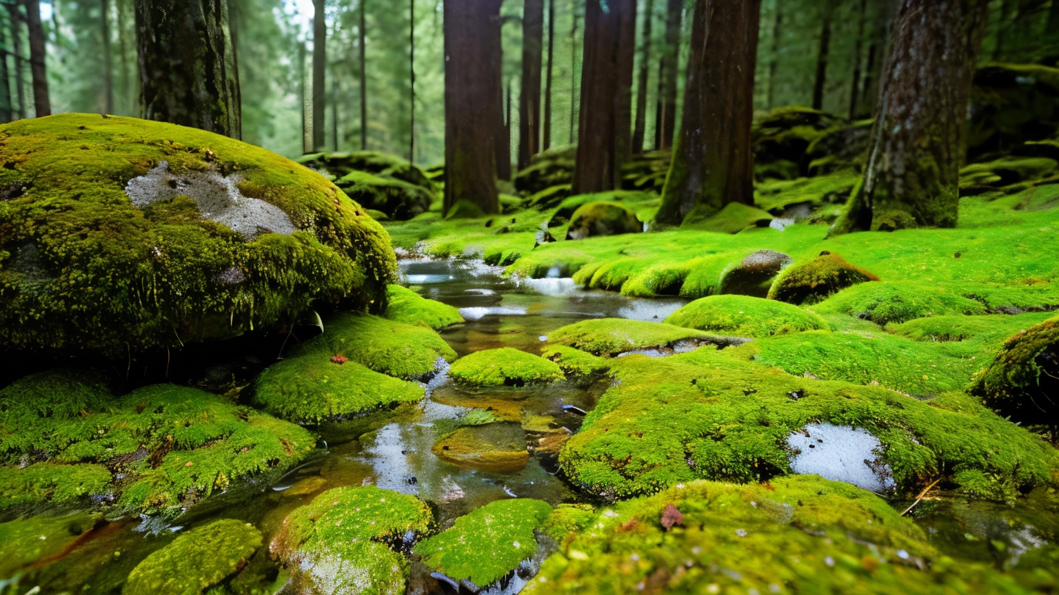 Lush moss-covered rocks