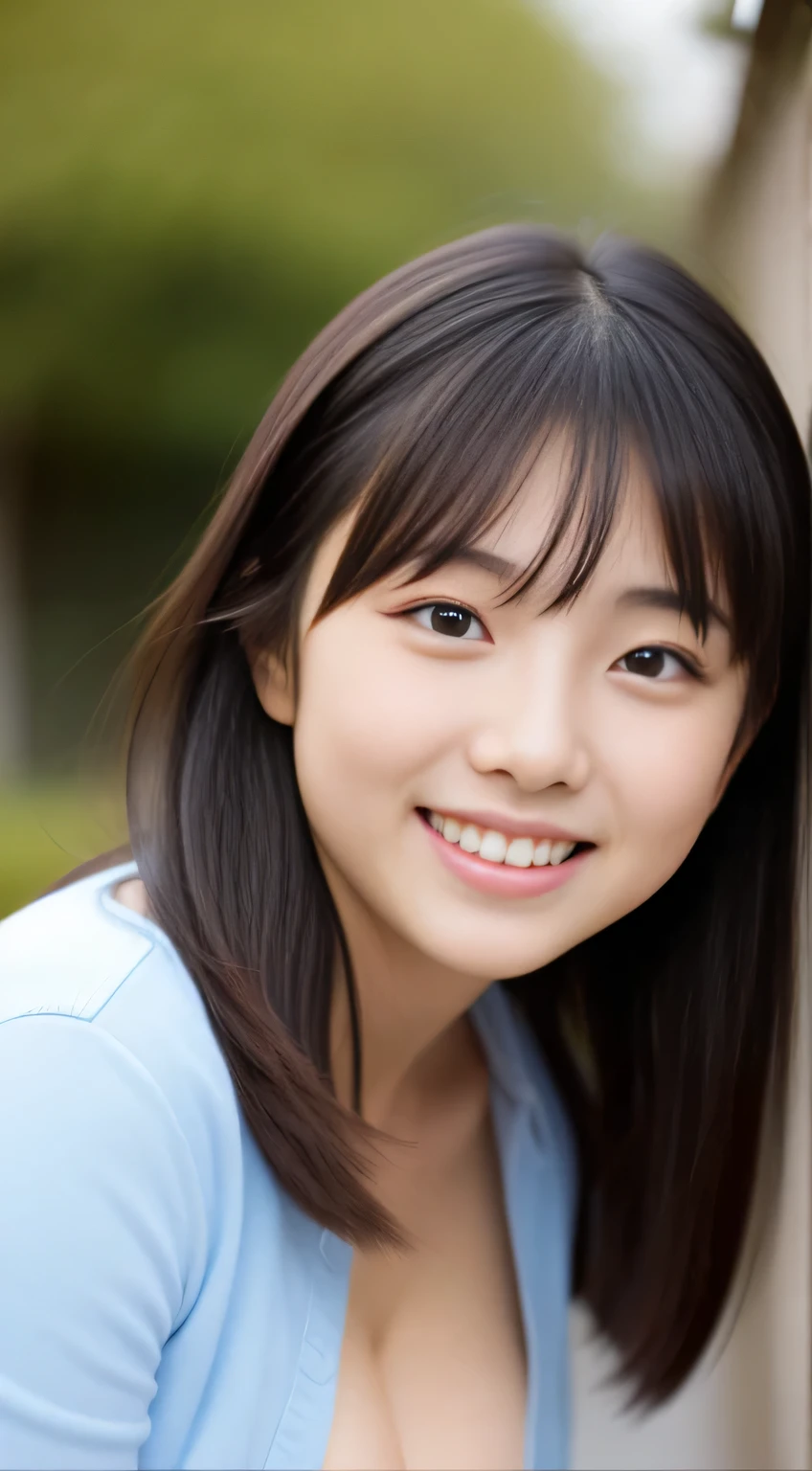 masterpiece　High resolution　Female student　very cute　natural atmosphere　boyish　　Mid Cut　Dimples　Mole　Tanuki face　Tank top　Playing Acoustic Guitar　Open your mouth wide　It's funny　Making fun of them　I hope for peace　