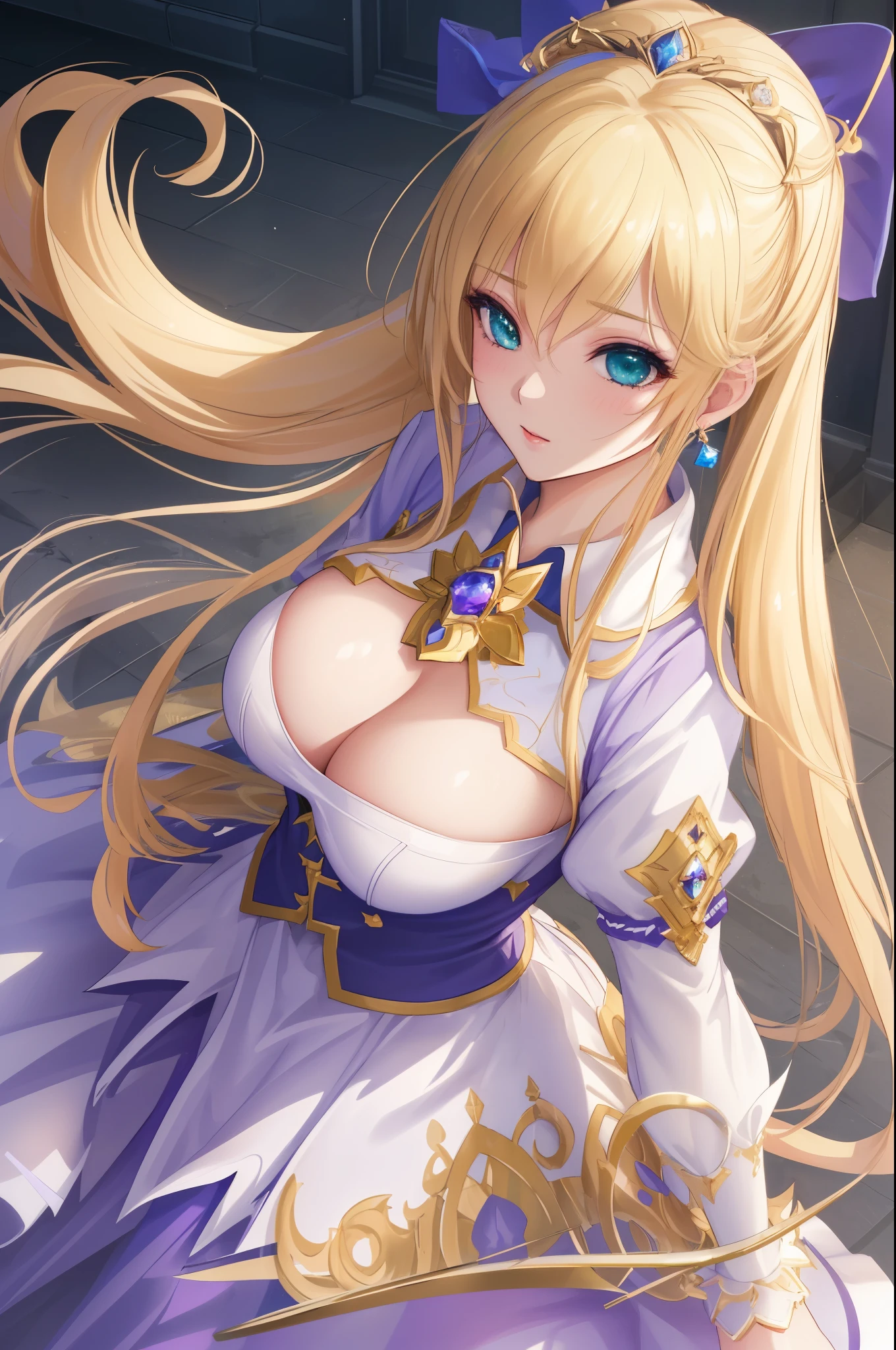 long blond hair woman in purple dress, elegant glamorous cosplay, glamorous cosplay, money, blonde hair princess, money as a super villain, gorgeous cosplay, alexa grace, Epic battle fantasy Natalie, blonde hair with pigtails, Anna Nikonova、Also known as New Milky, Samira from League of Legends,be familiar with,realistic, be familiar with, skin texture, hyper be familiar with, realistic skin texture, armature, highest quality, 超High resolution, (写真realistic:1.4),, High resolution, be familiar with, {{{{{{{(masterpiece, .CGI:1.4),(8k raw photo, best quality, masterpiece:1.2) super detailed official art,photorealistic:1.37, (outstanding, professional),masterpiece,best quality,ultra detailed,highres,high-resolution,4k,4kportrait,8k,8kportrait,unity8kwallpaper,extremely detailed CG,realistic,RAW photo,real person,portrait photography,photorealistic,shiny skin,detailed skin,(((dynamic angle full body and dynamic angle wide shot and dynamic angle close-up and dynamic angle upper body and dynamic angle from above and dynamic angle from behind and dynamic angle from below ))),{{{{supermodel }}}},{{{{Photorealistic:1.4}}}}, beautiful detailed, highly detailed eyes and face, beautiful detailed eyes, ridiculous, incredibly ridiculous, super detailed, high resolution, highly detailed, top quality, masterpiece, illustration, highly detailed, CG, unified, 8k wallpaper, amazing, fine detail, masterpiece, top quality, highly detailed CG unified 8k wallpaper, face light, movie lighting,surrealistic female portrait, magic lights, 32K resolution, action poses, realistic photography, dynamic lighting, art station, volume lighting, highly detailed face, awarded,,green girl hat one person profile wide shot