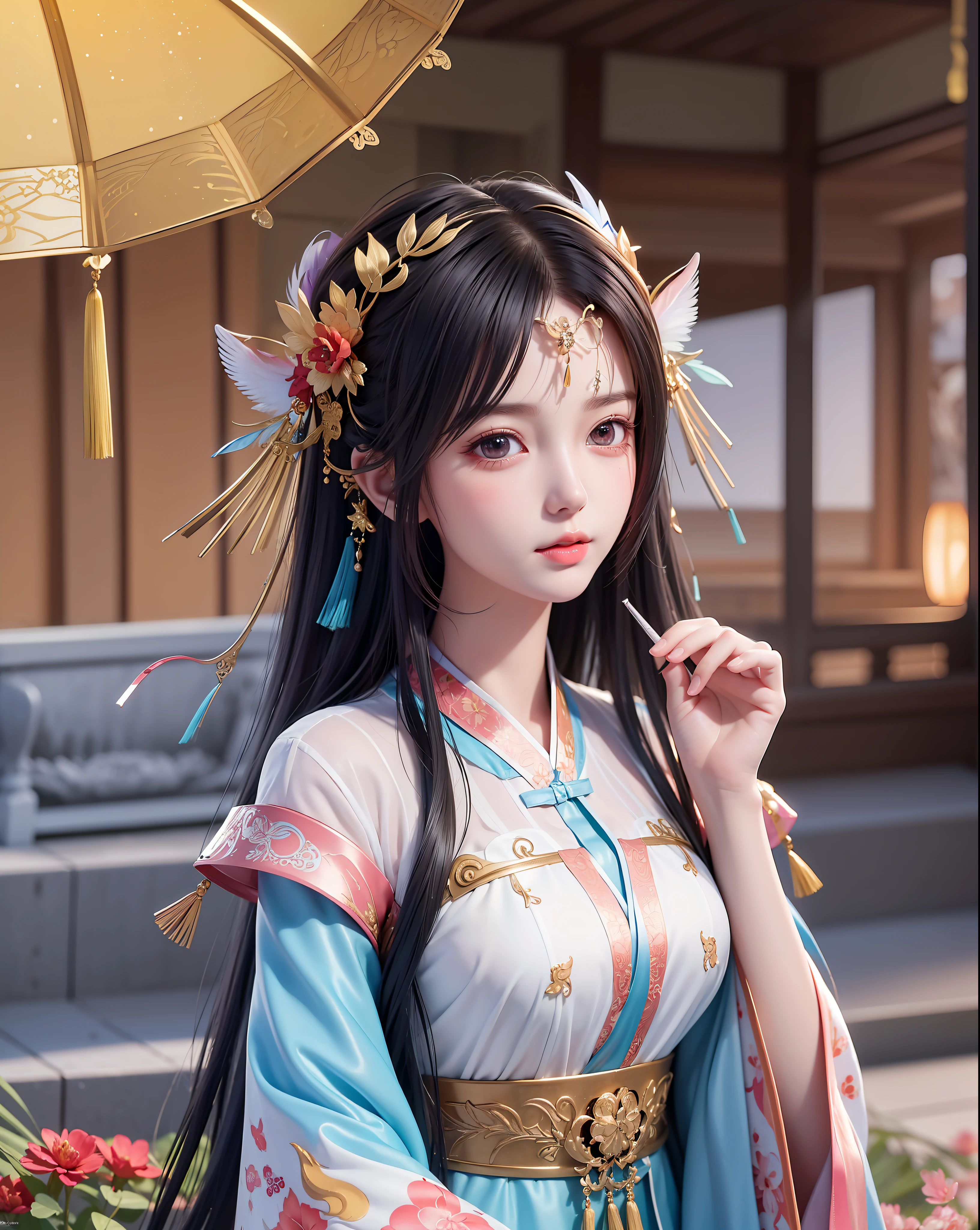 (8k, original photo:1.2),best quality, ultra high resolution,dramatic angle,(飘动的细节splash of color), (illustration),(((1 girl))),(long hair),(rain:0.9),(hair accessories:1.4),There is an ancient palace next to the girl,Chinese clothes,(focus on), color ink painting,(splash of color),rich and colorful splashing,(((rich and colorful))),(sketch:0.8), masterpiece,best quality, Beautiful painting,high detailed,(Denoise:0.6),[splash ink],((Ink refraction)), (beautiful detailed sky),moon,high,detailed,(masterpiece, best quality, Extremely detailed CG unified 8k wallpaper,masterpiece, best quality, Super detailed),(Radiant Licorice),
